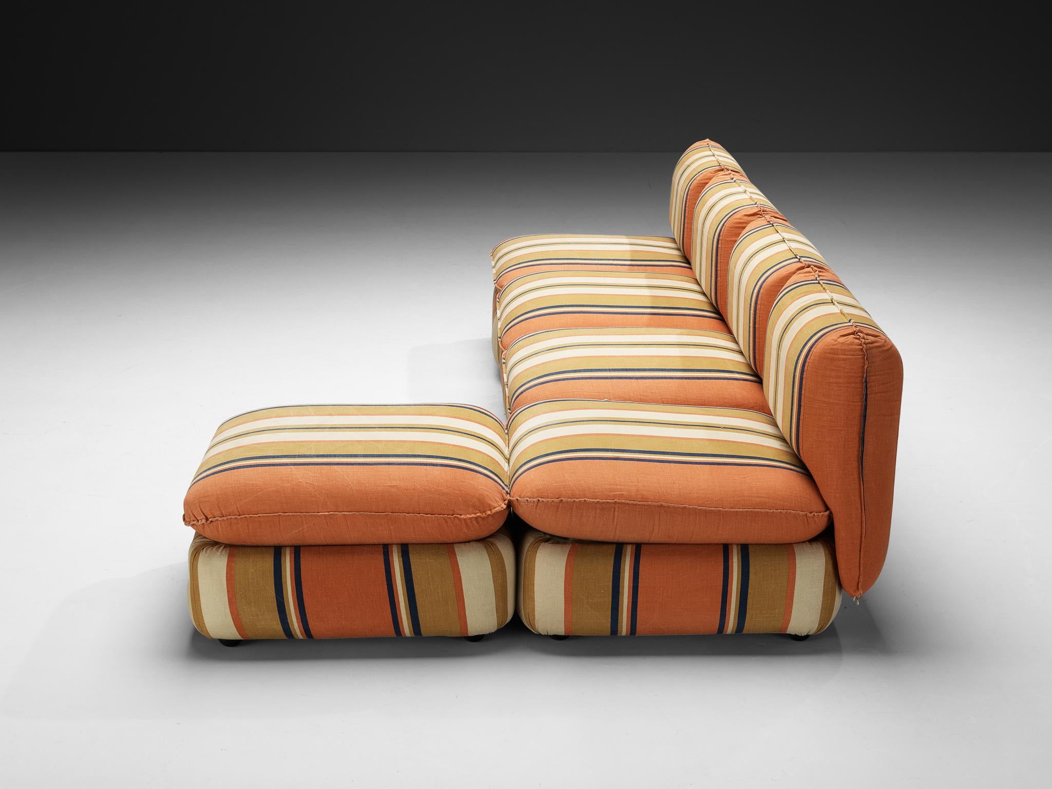 IPE Cavalli Italian Sectional Sofa in Colorful Striped Fabric seating Morentz