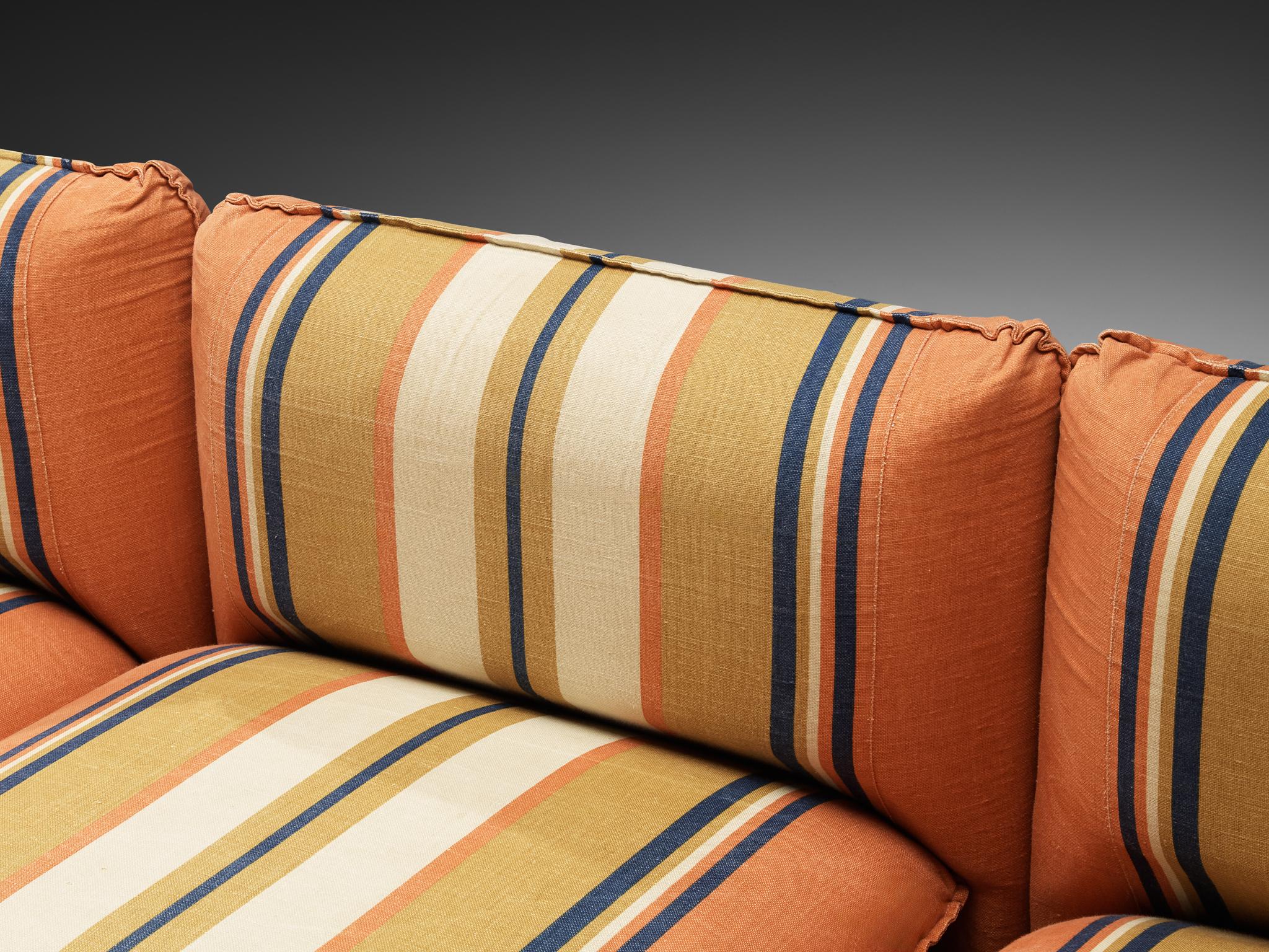 IPE Cavalli Italian Sectional Sofa in Colorful Striped Fabric seating Morentz
