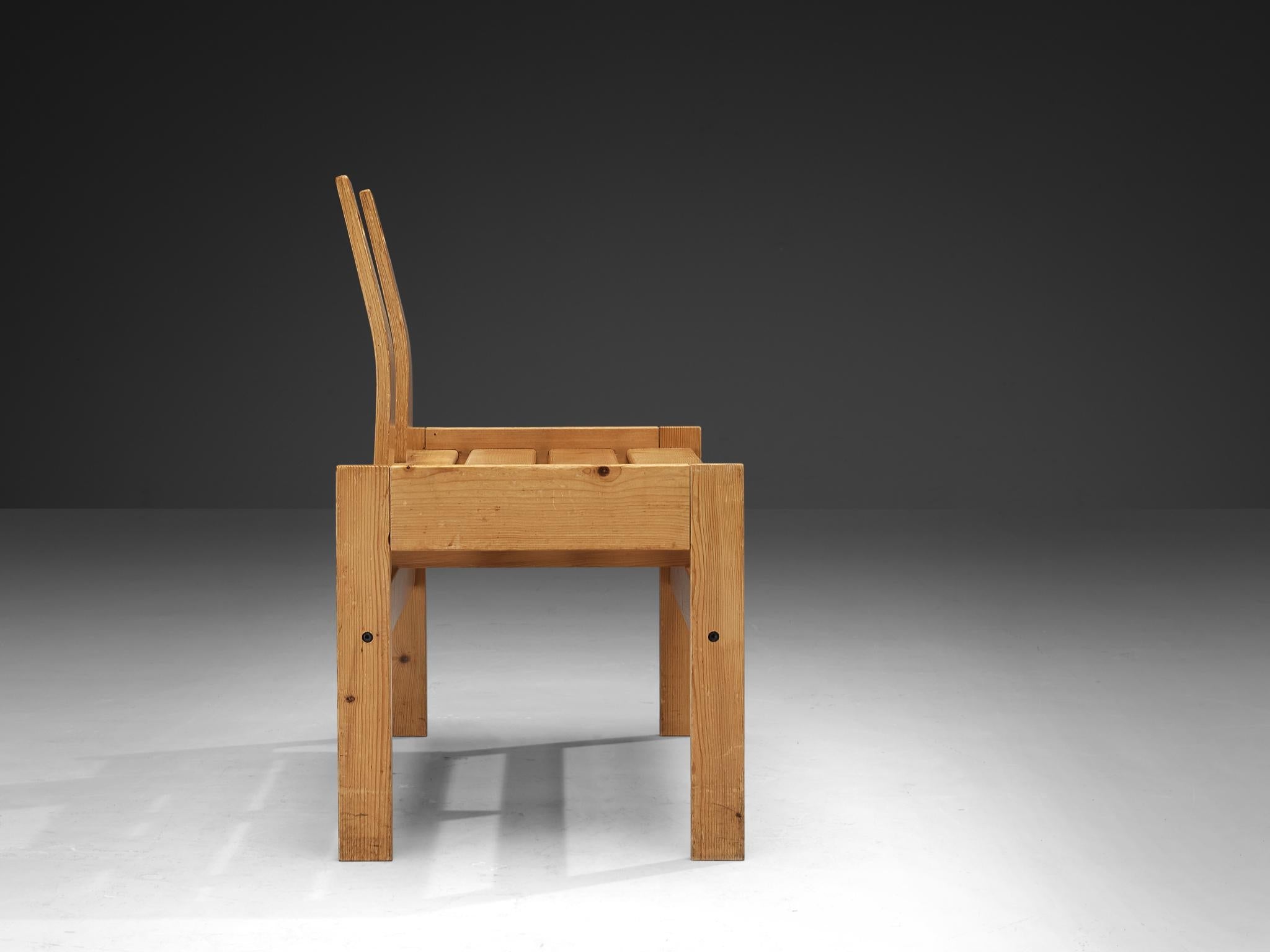 Sculptural Geometric Crafted Benches in Solid Pine seating Morentz