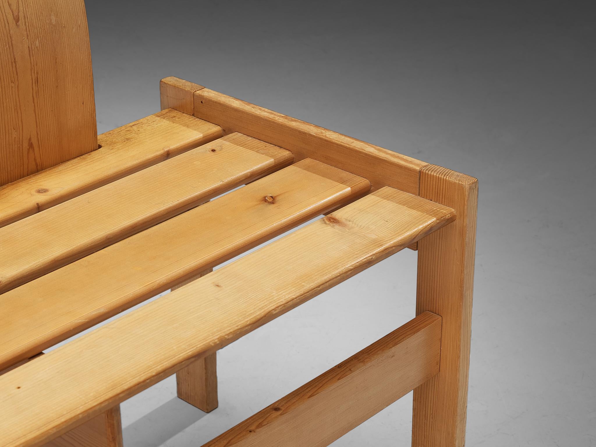 Sculptural Geometric Crafted Benches in Solid Pine seating Morentz