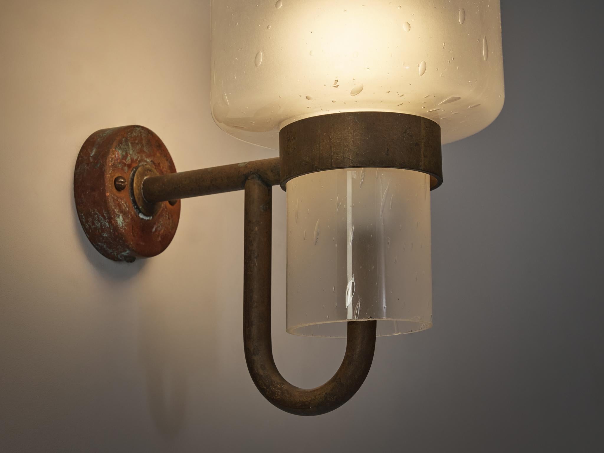 Hans-Agne Jakobsson Wall Light in Copper and Blown Glass lighting Morentz