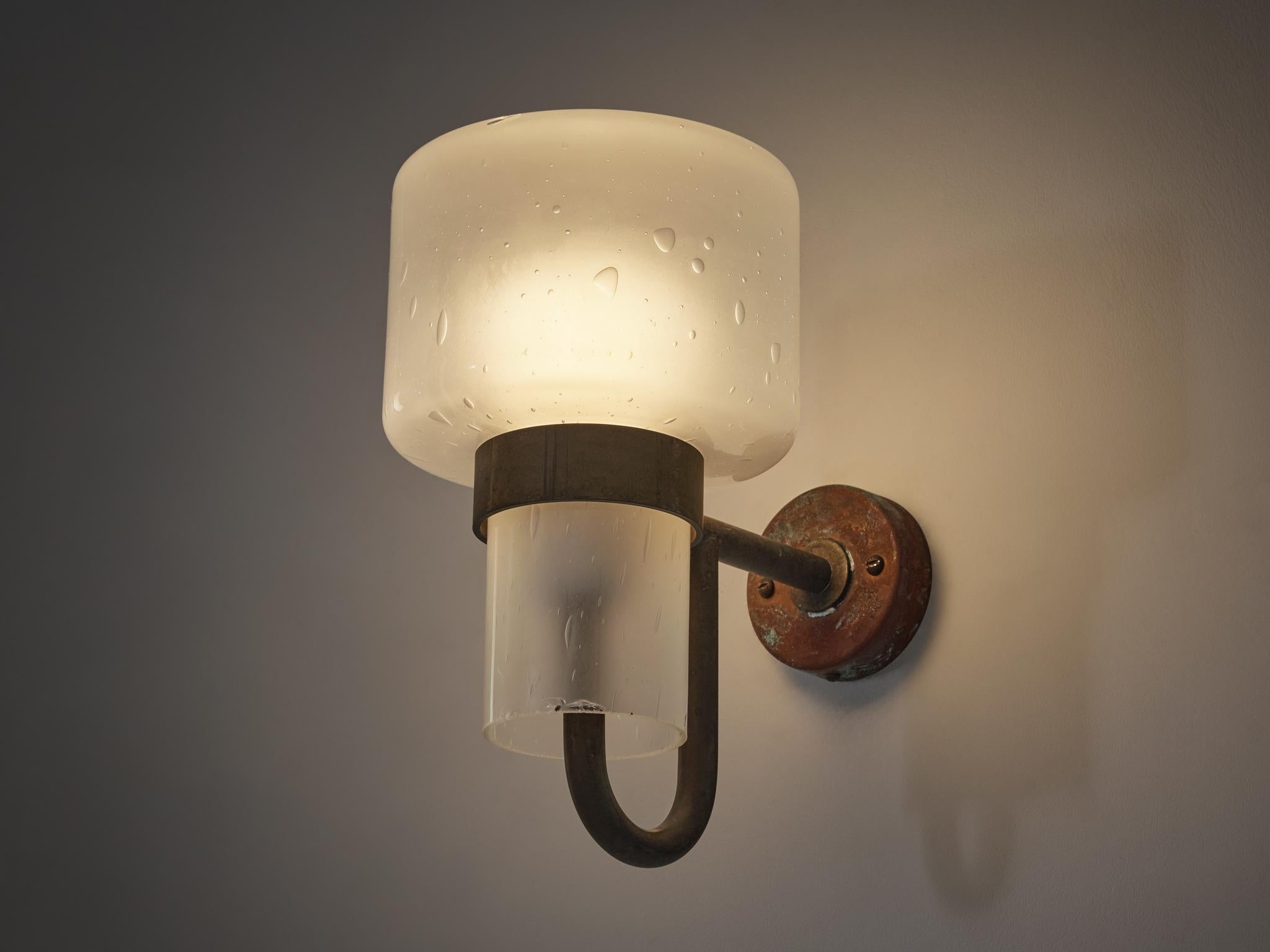 Hans-Agne Jakobsson Wall Light in Copper and Blown Glass lighting Morentz