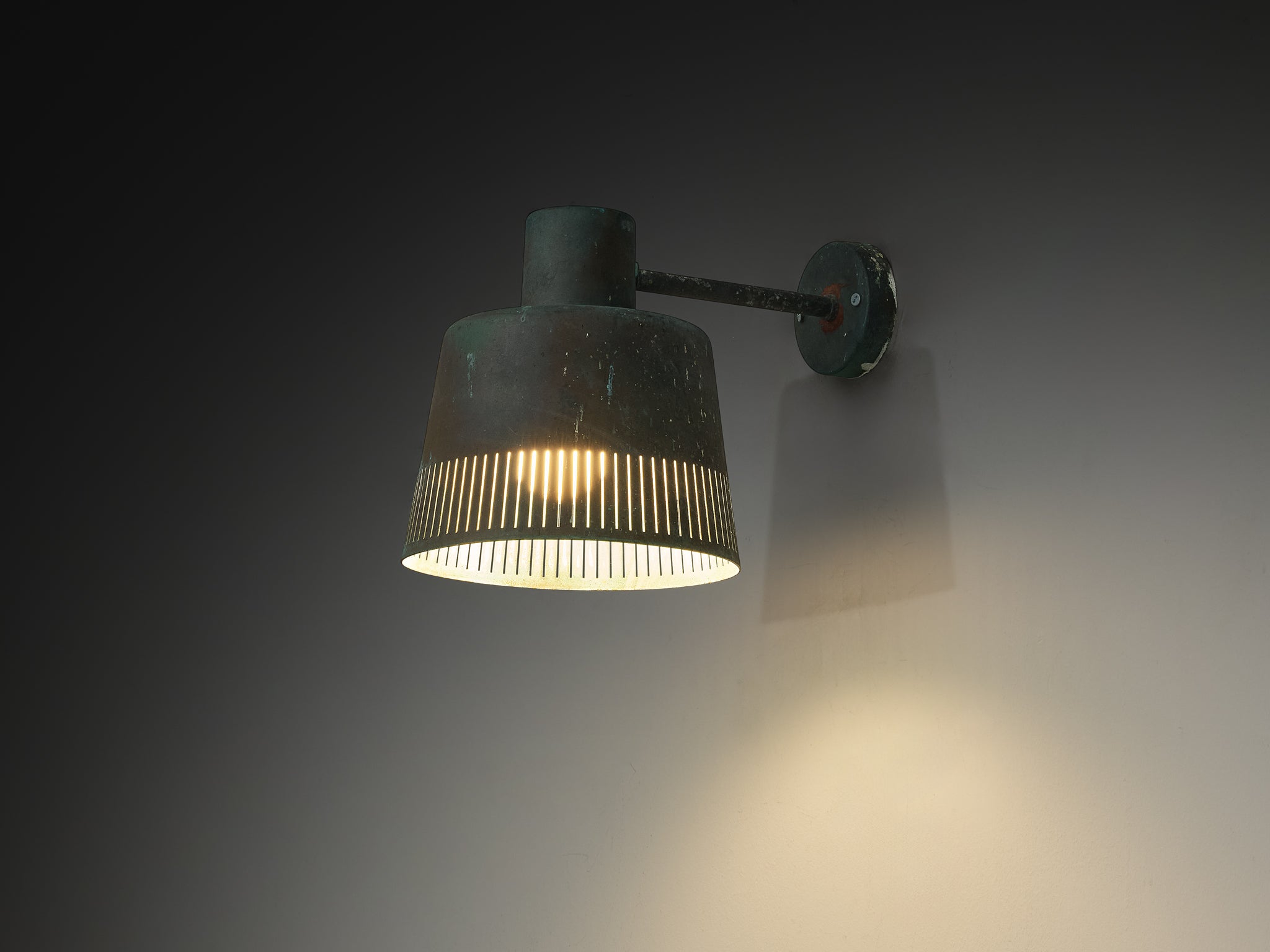 Hans Bergström for Ateljé Lyktan Wall Light in Patinated Copper Lighting Morentz