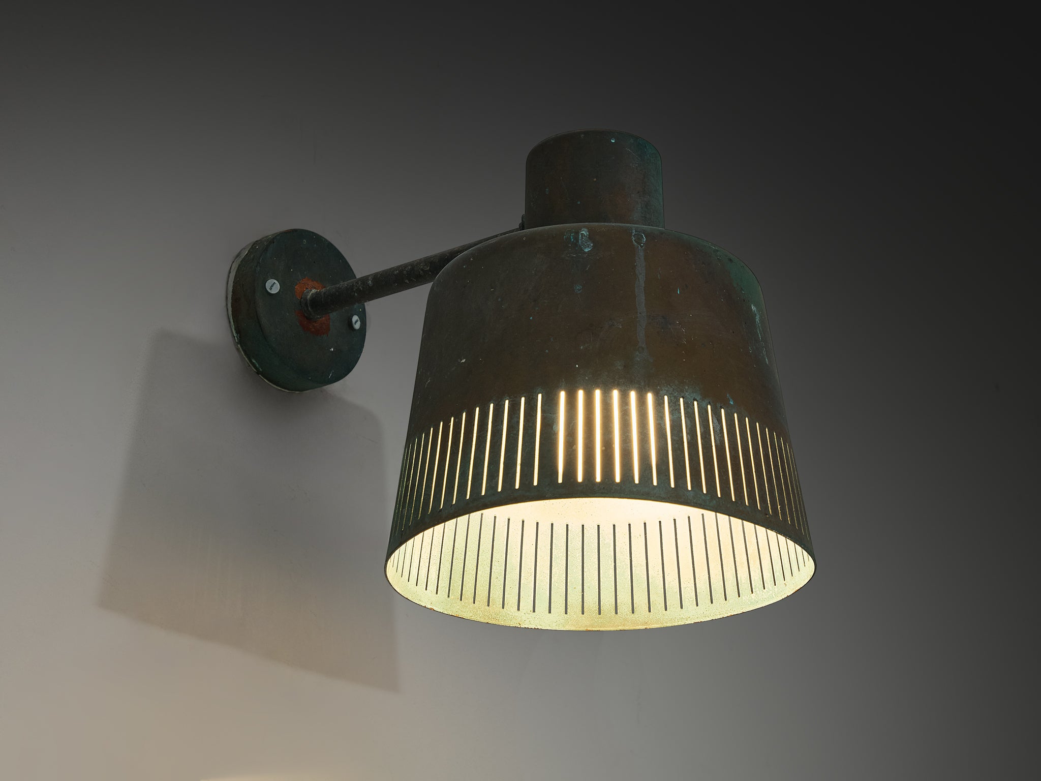 Hans Bergström for Ateljé Lyktan Wall Light in Patinated Copper Lighting Morentz