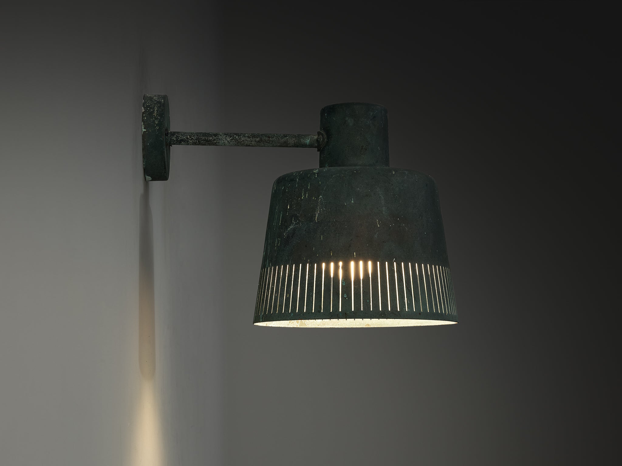 Hans Bergström for Ateljé Lyktan Wall Light in Patinated Copper Lighting Morentz