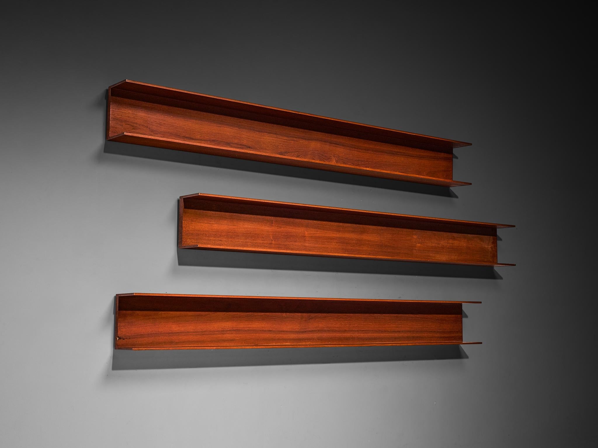 Walter Wirz for Wilhelm Renz Wall Shelves in Teak case pieces and storage cabinets Morentz