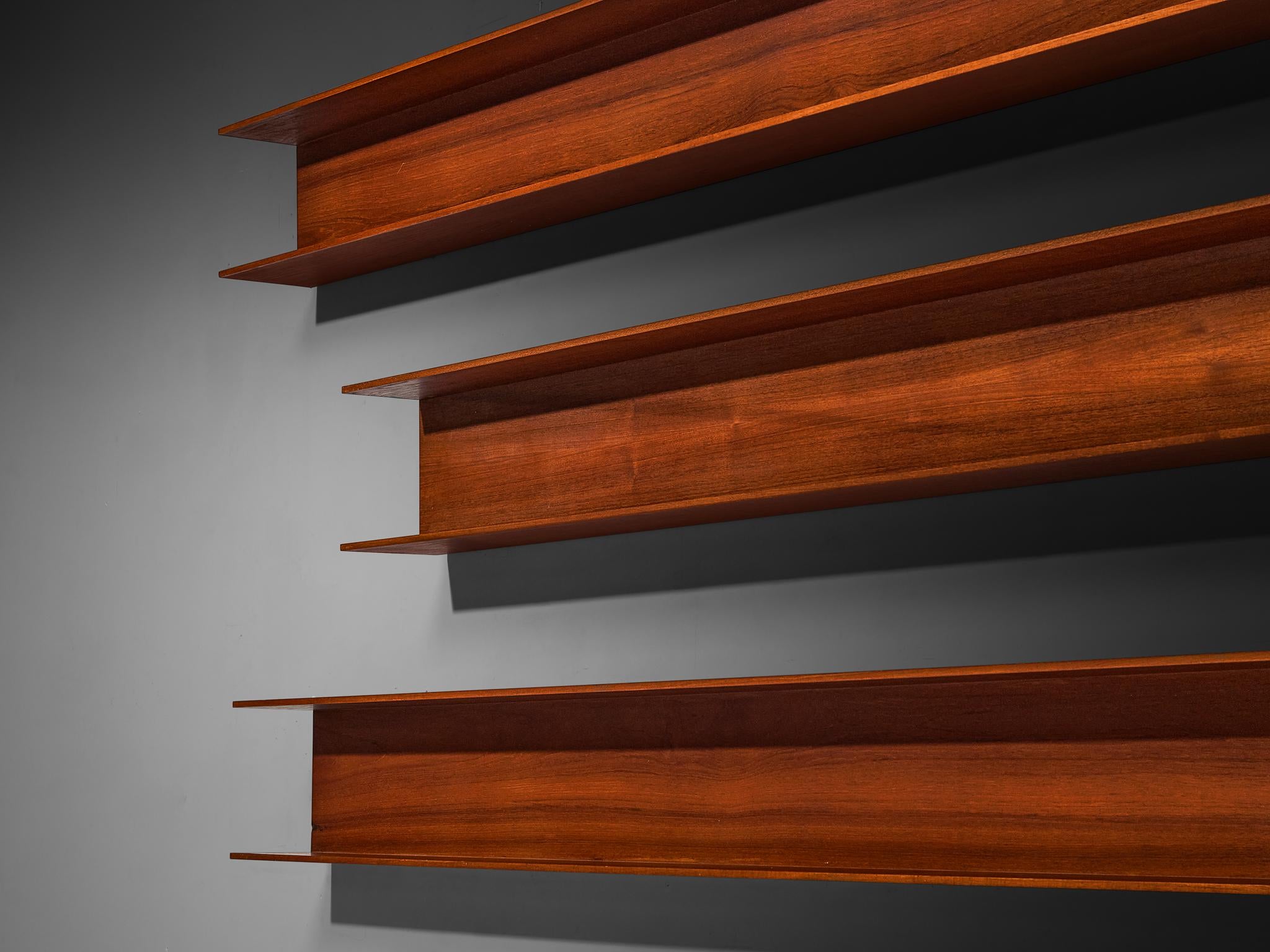 Walter Wirz for Wilhelm Renz Wall Shelves in Teak case pieces and storage cabinets Morentz