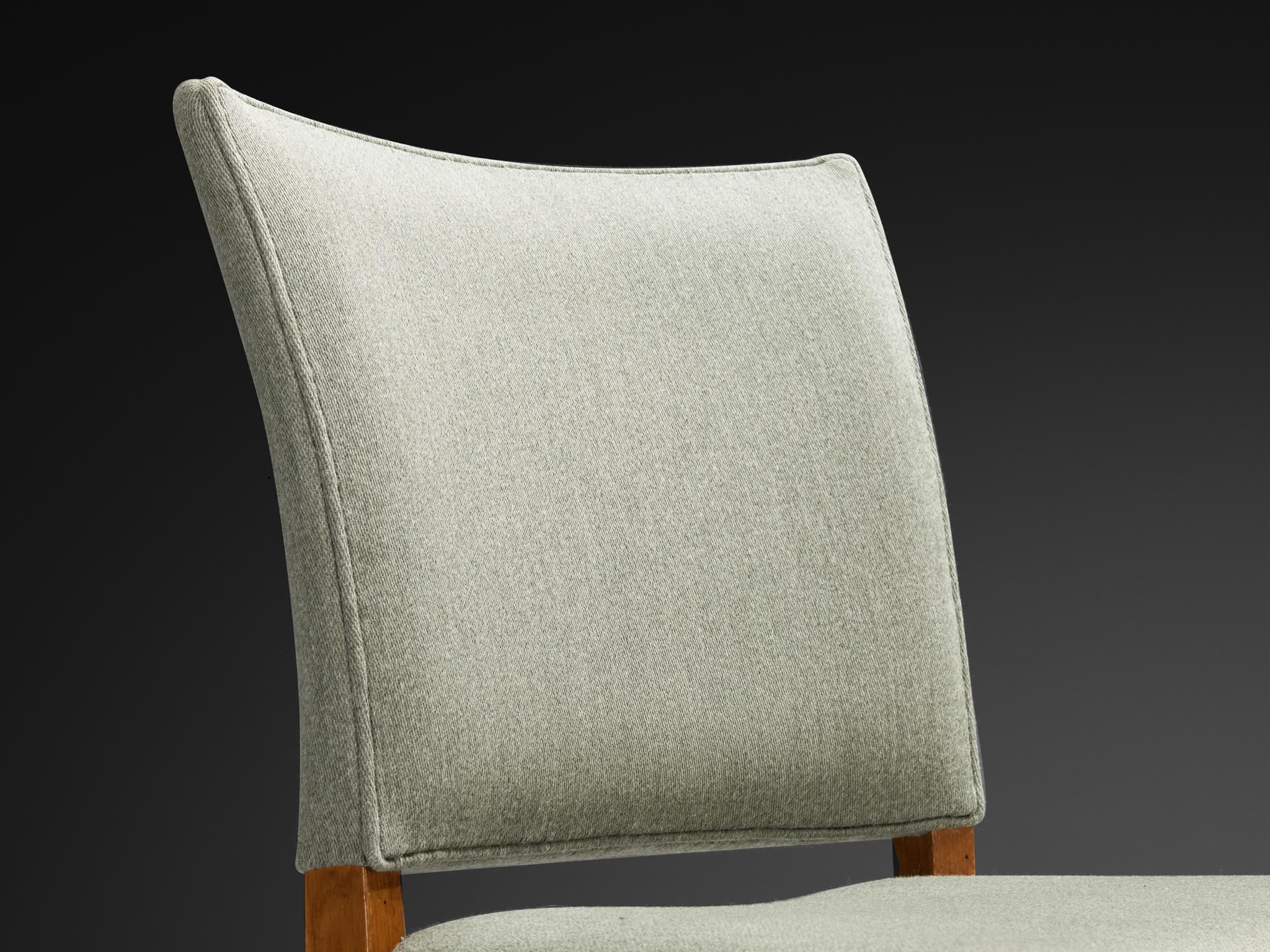 Dining Chairs in Mint Green Wool and Mahogany by Danish Cabinetmaker seating Morentz