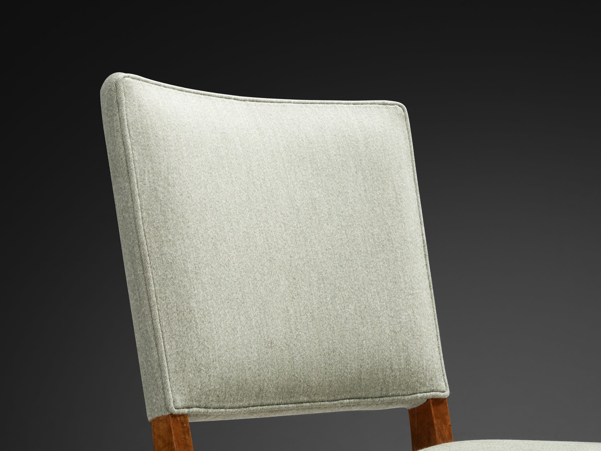 Dining Chairs in Mint Green Wool and Mahogany by Danish Cabinetmaker Seating Morentz