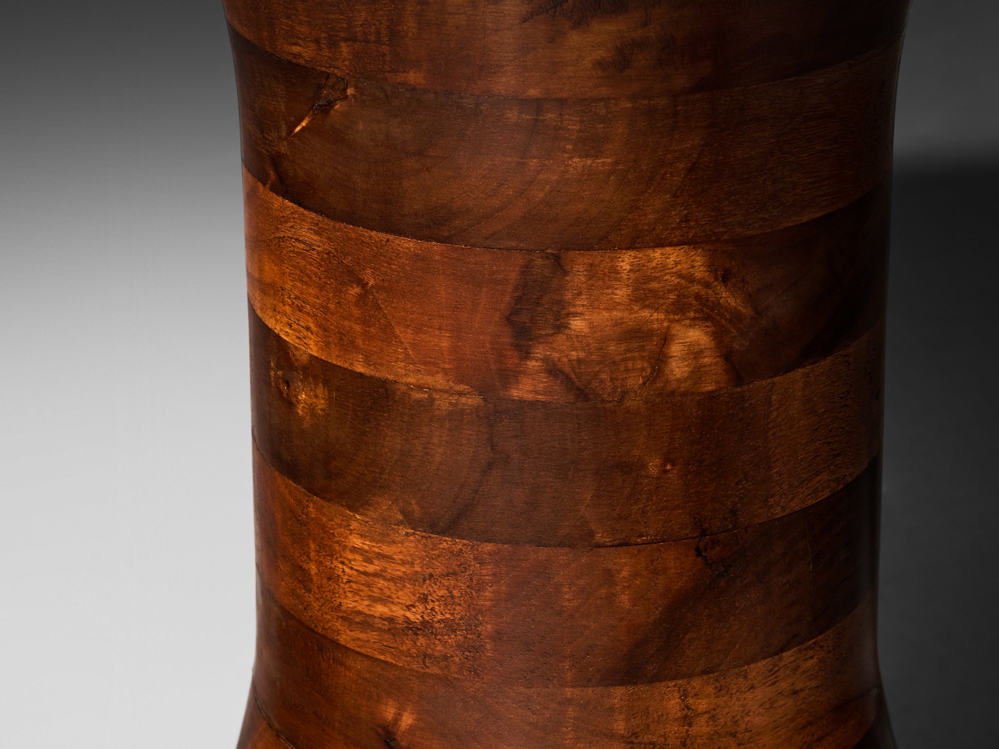 Sculptural Round Side Table in Walnut Tables Morentz