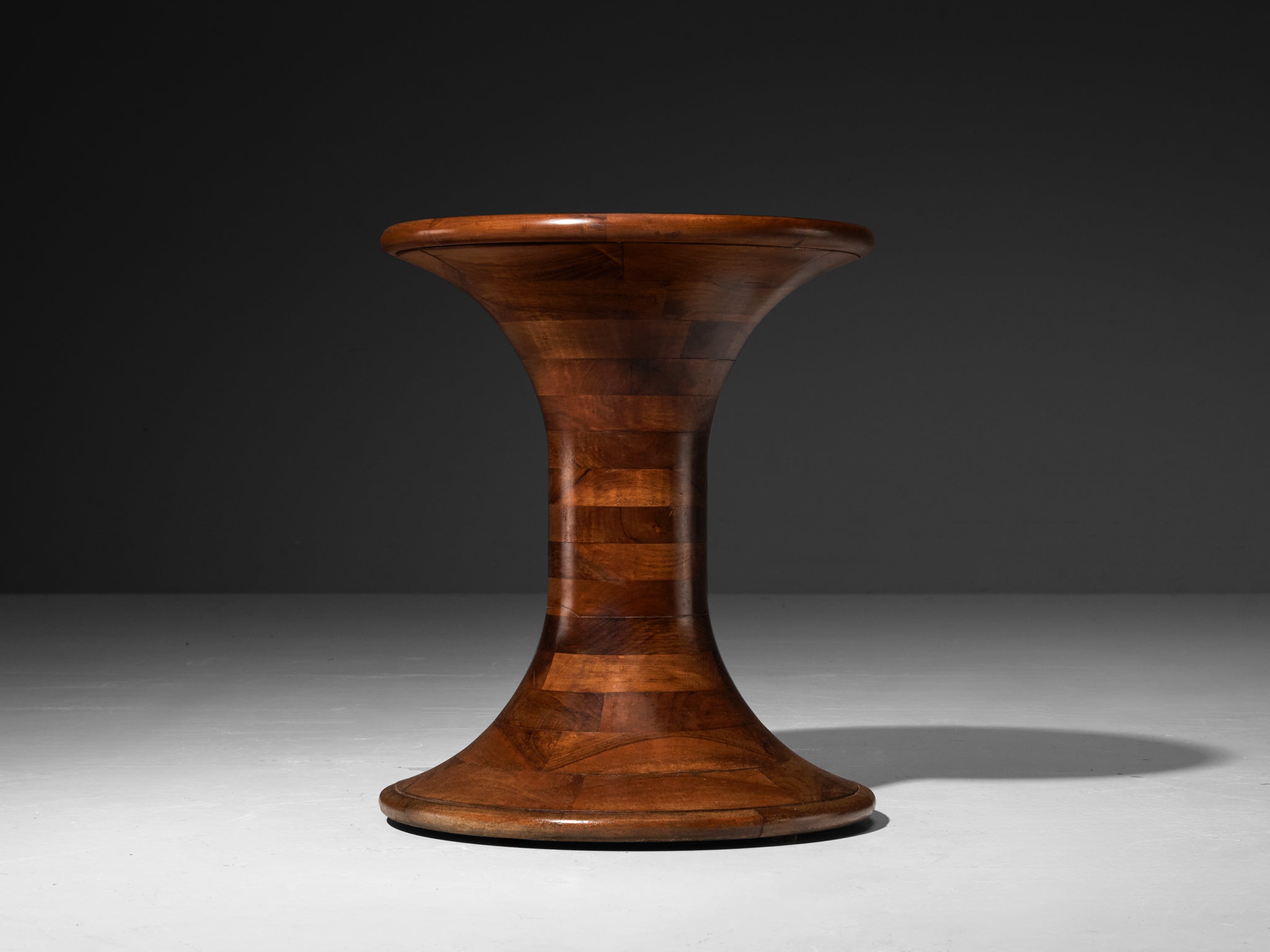 Sculptural Round Side Table in Walnut Tables Morentz