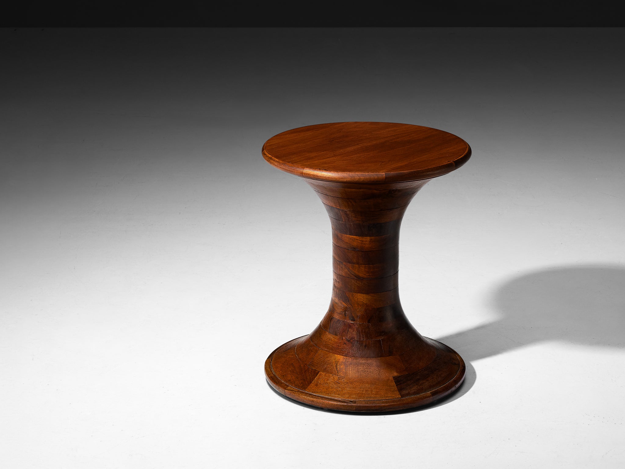 Sculptural Round Side Table in Walnut Tables Morentz