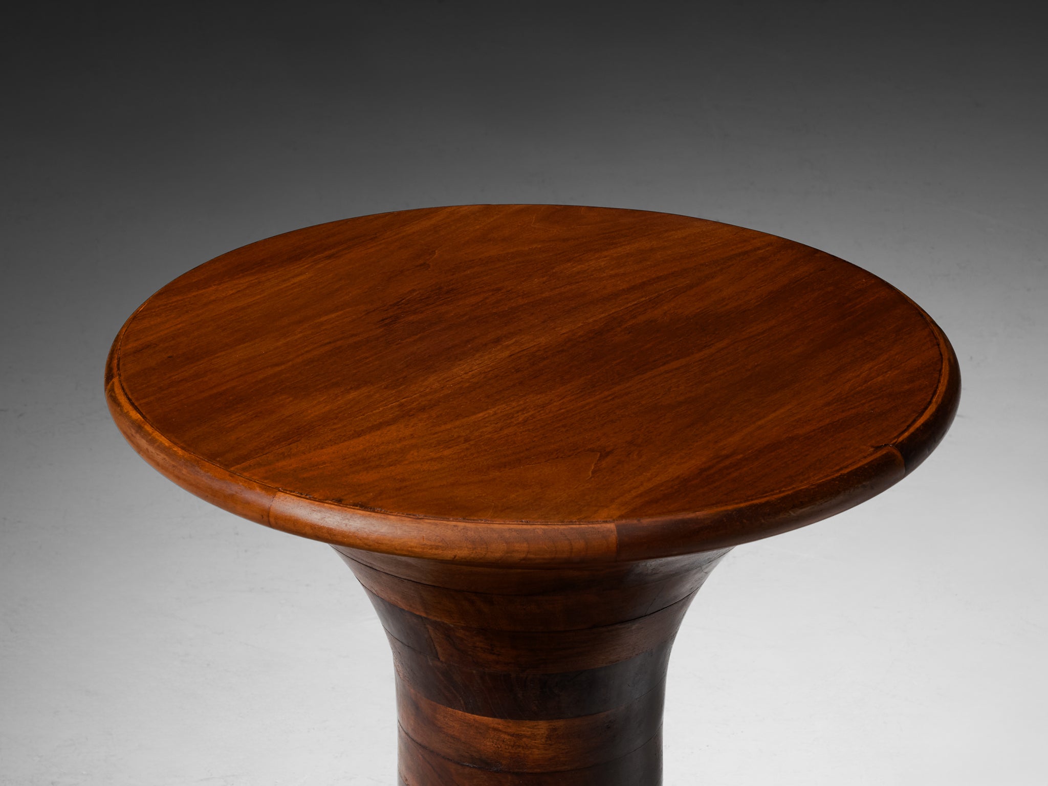 Sculptural Round Side Table in Walnut Tables Morentz