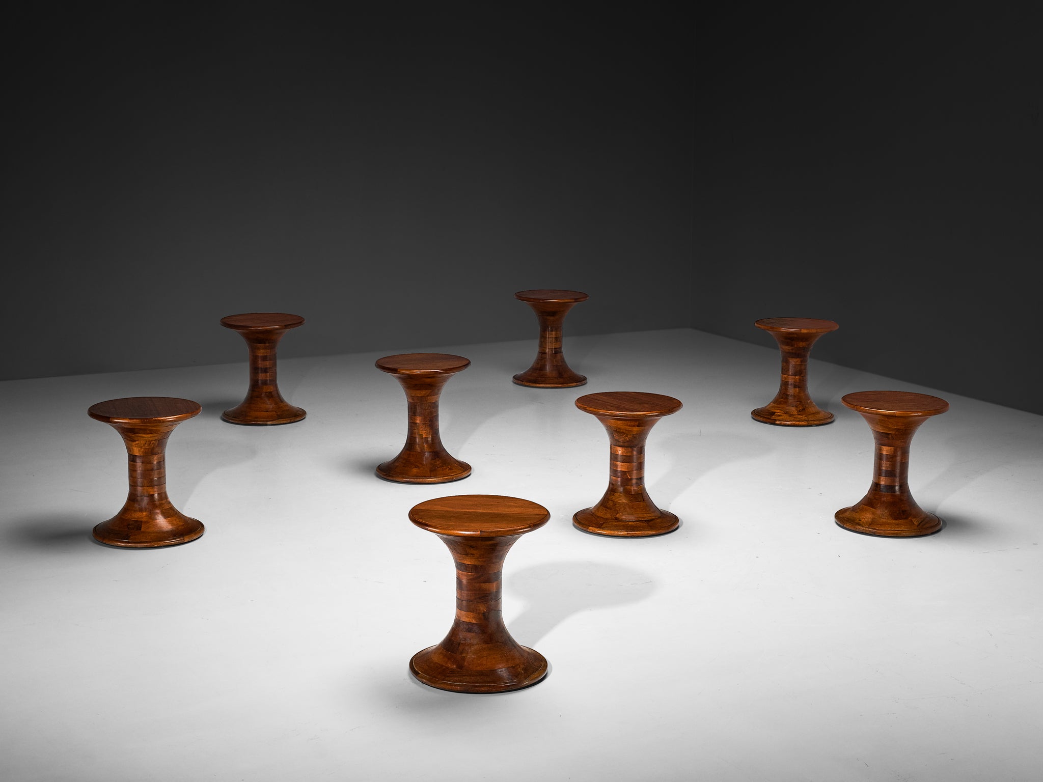 Sculptural Round Side Table in Walnut Tables Morentz