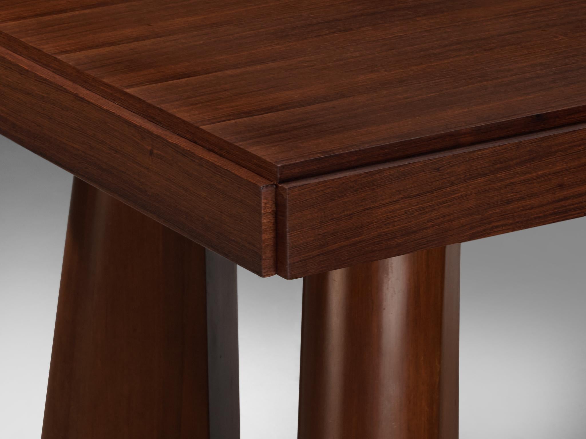 French Art Deco Dining Table with Elegant Base in Wood 1940s tables Morentz