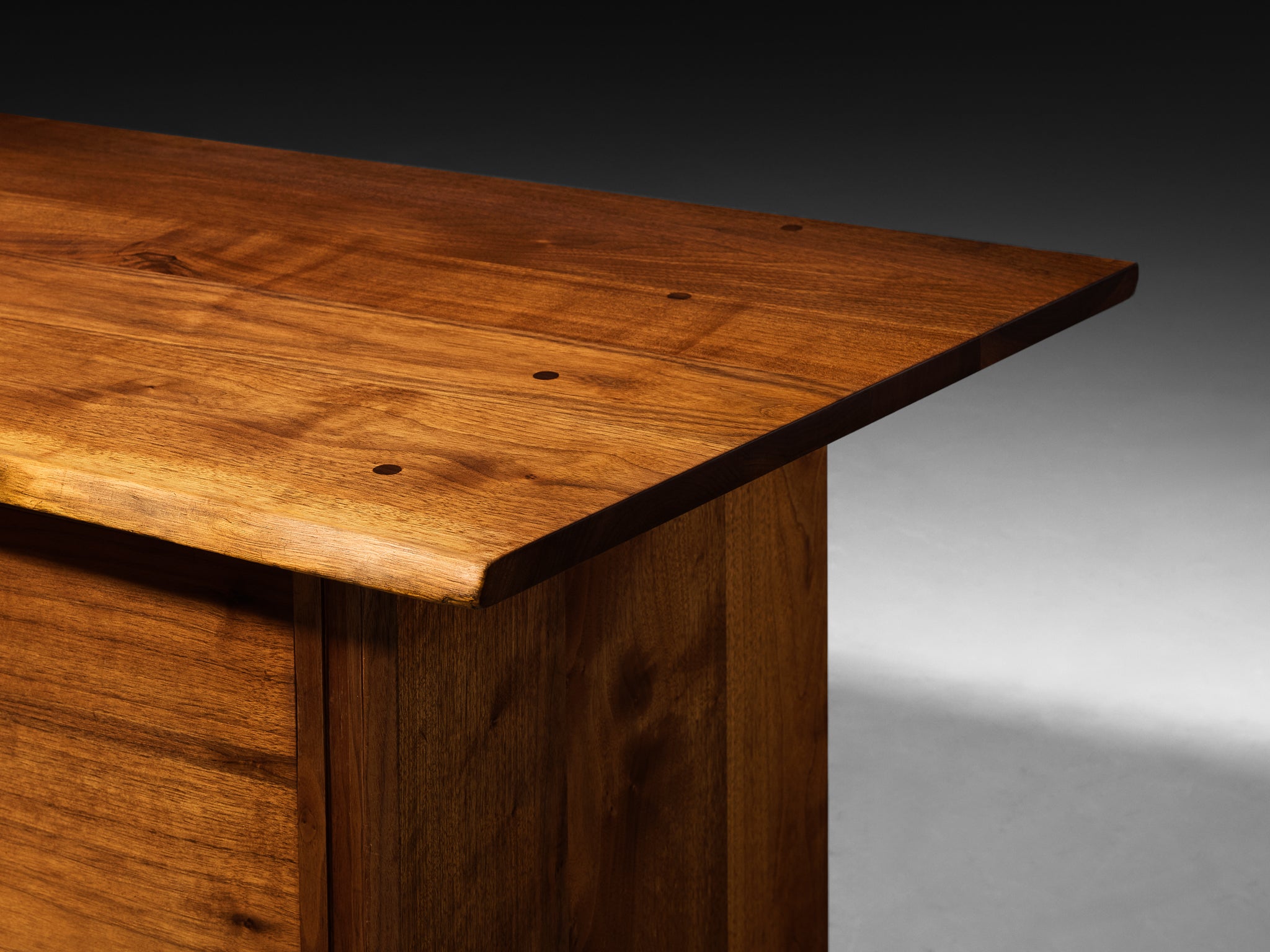 George Nakashima Double Sliding-Door Cabinet in American Black Walnut Case pieces and storage cabinets Morentz