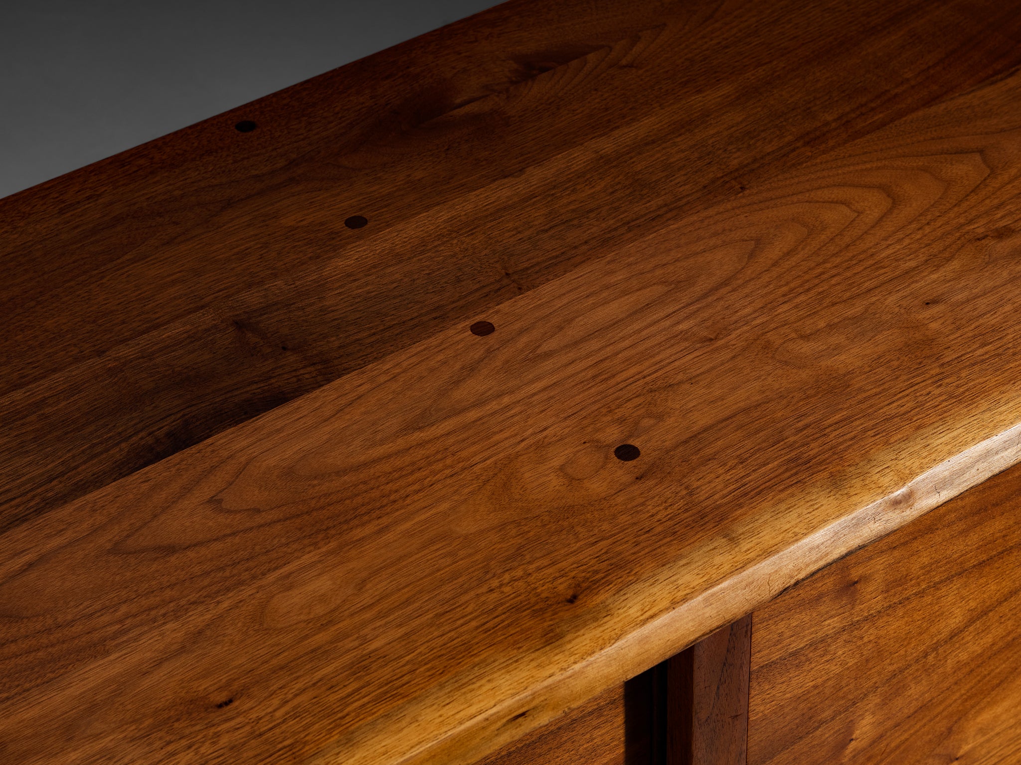 George Nakashima Double Sliding-Door Cabinet in American Black Walnut Case pieces and storage cabinets Morentz