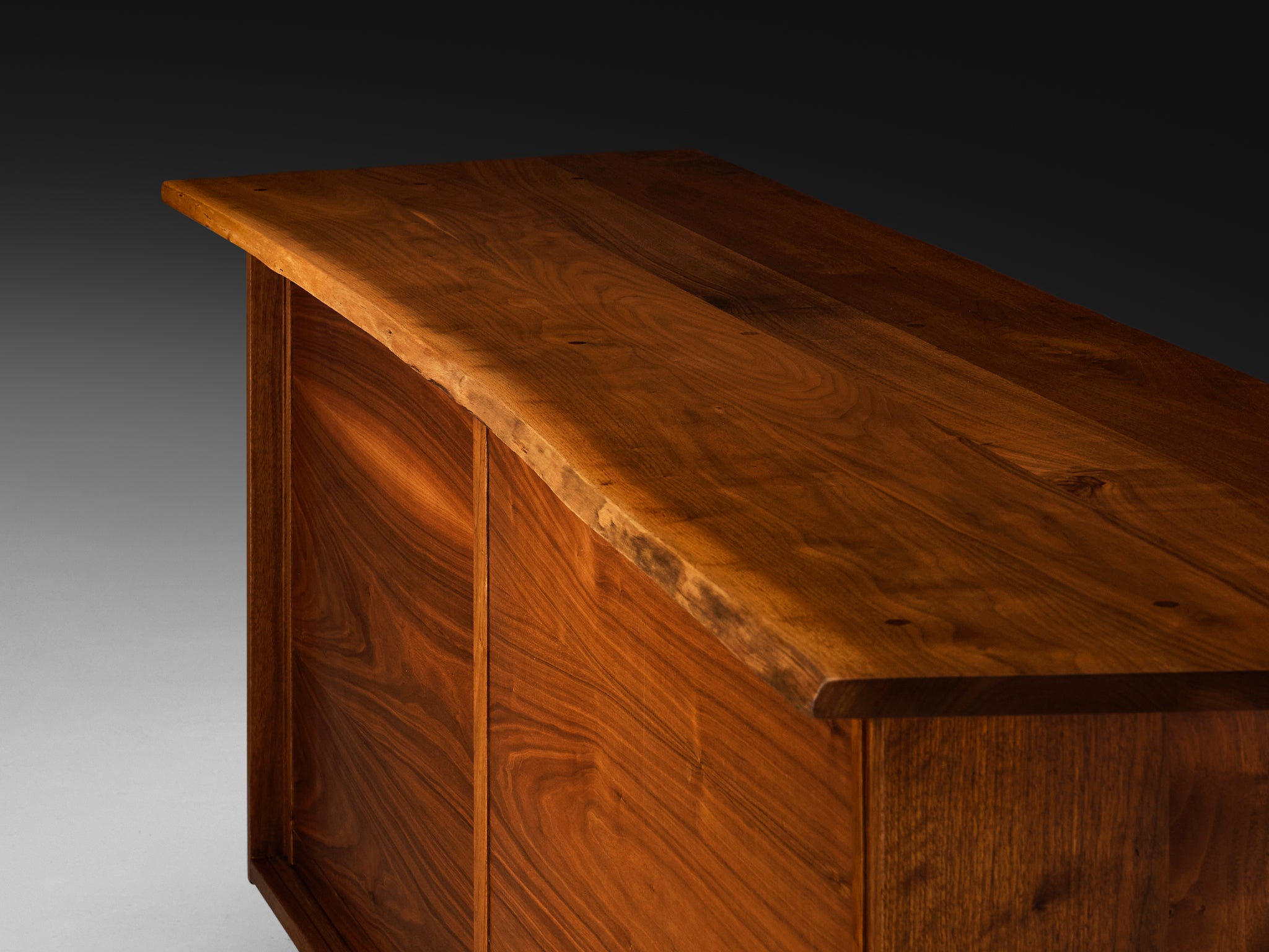 George Nakashima Double Sliding-Door Cabinet in American Black Walnut Case pieces and storage cabinets Morentz