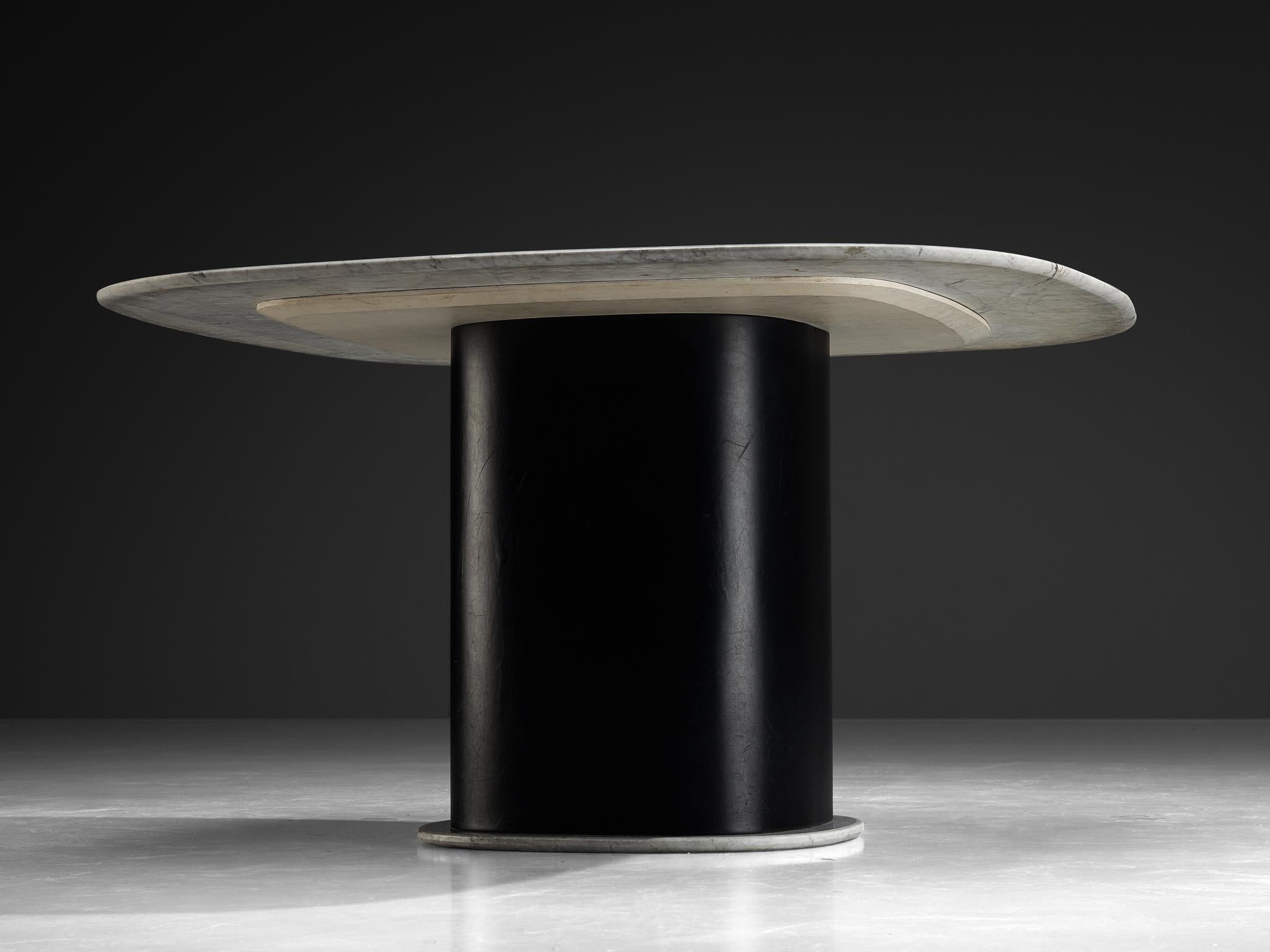 Marble Square Dining Table with Contrasting Base tables Morentz