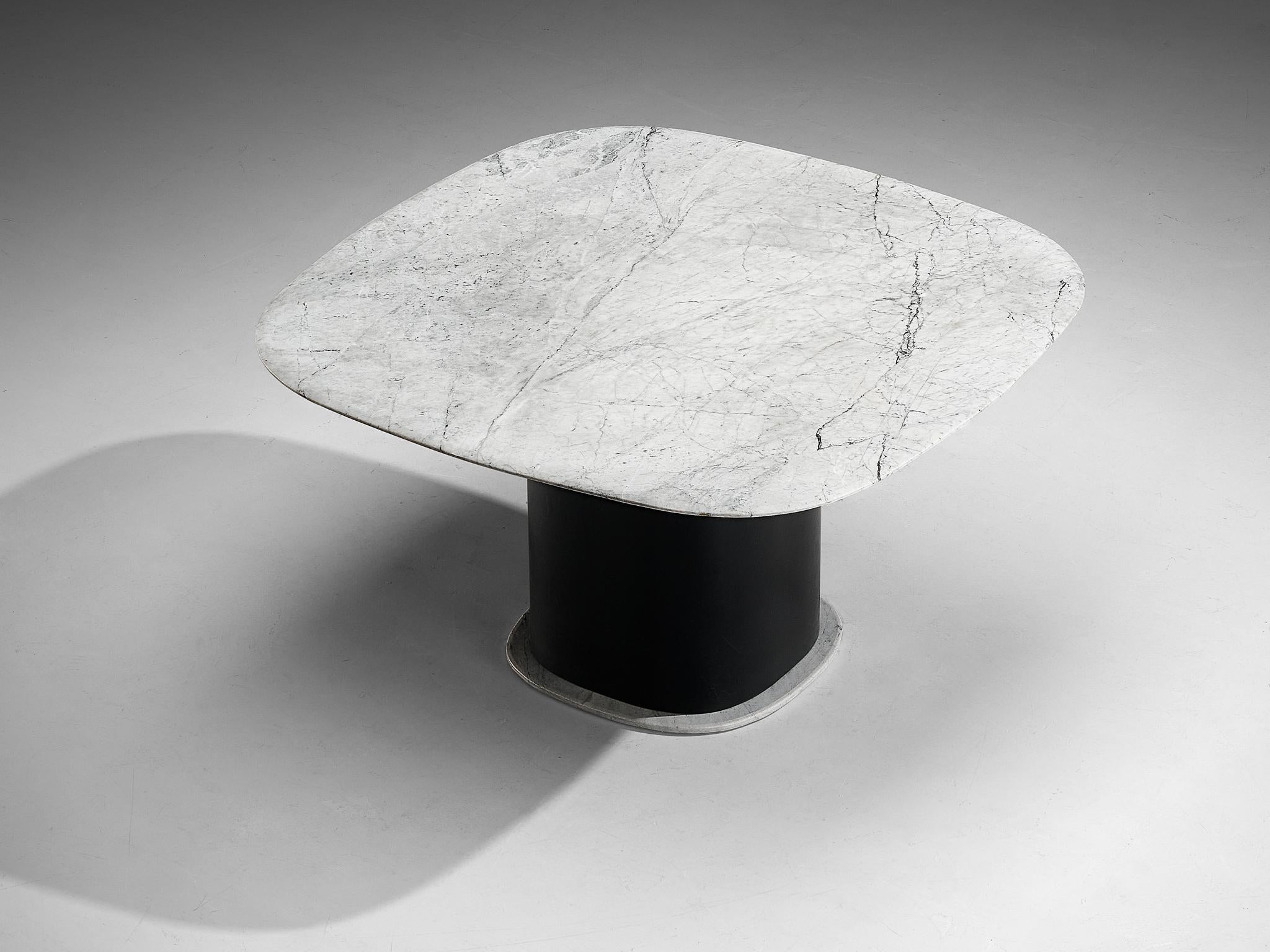 Marble Square Dining Table with Contrasting Base tables Morentz