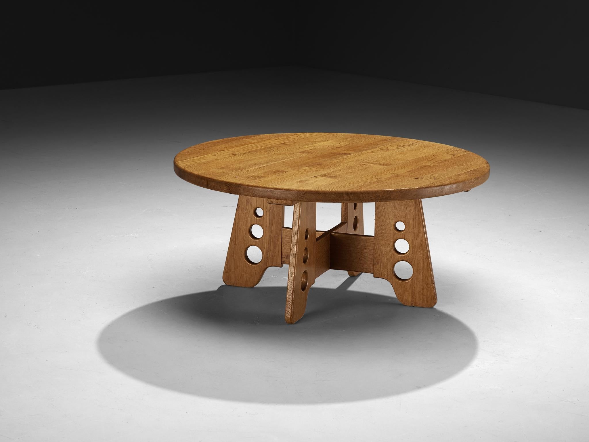 Scandinavian Coffee Table with Trapezium Base in Solid Oak tables Morentz