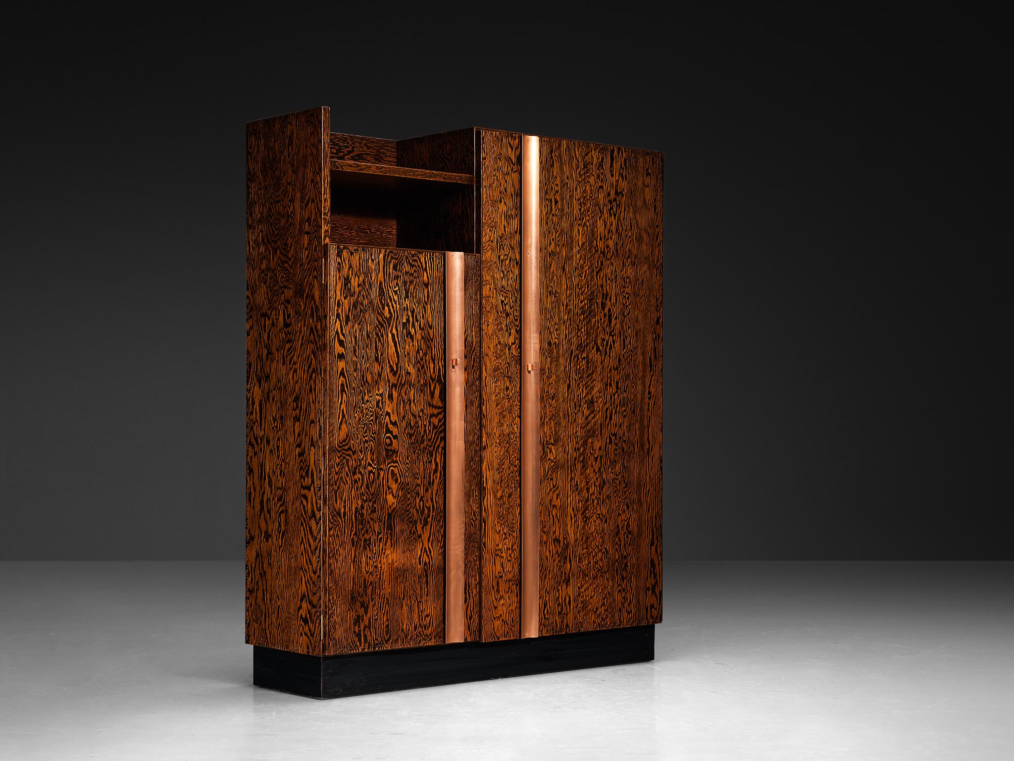 André Sornay Large Cabinet in Oregon Pine and Copper case pieces and storage cabinets Morentz