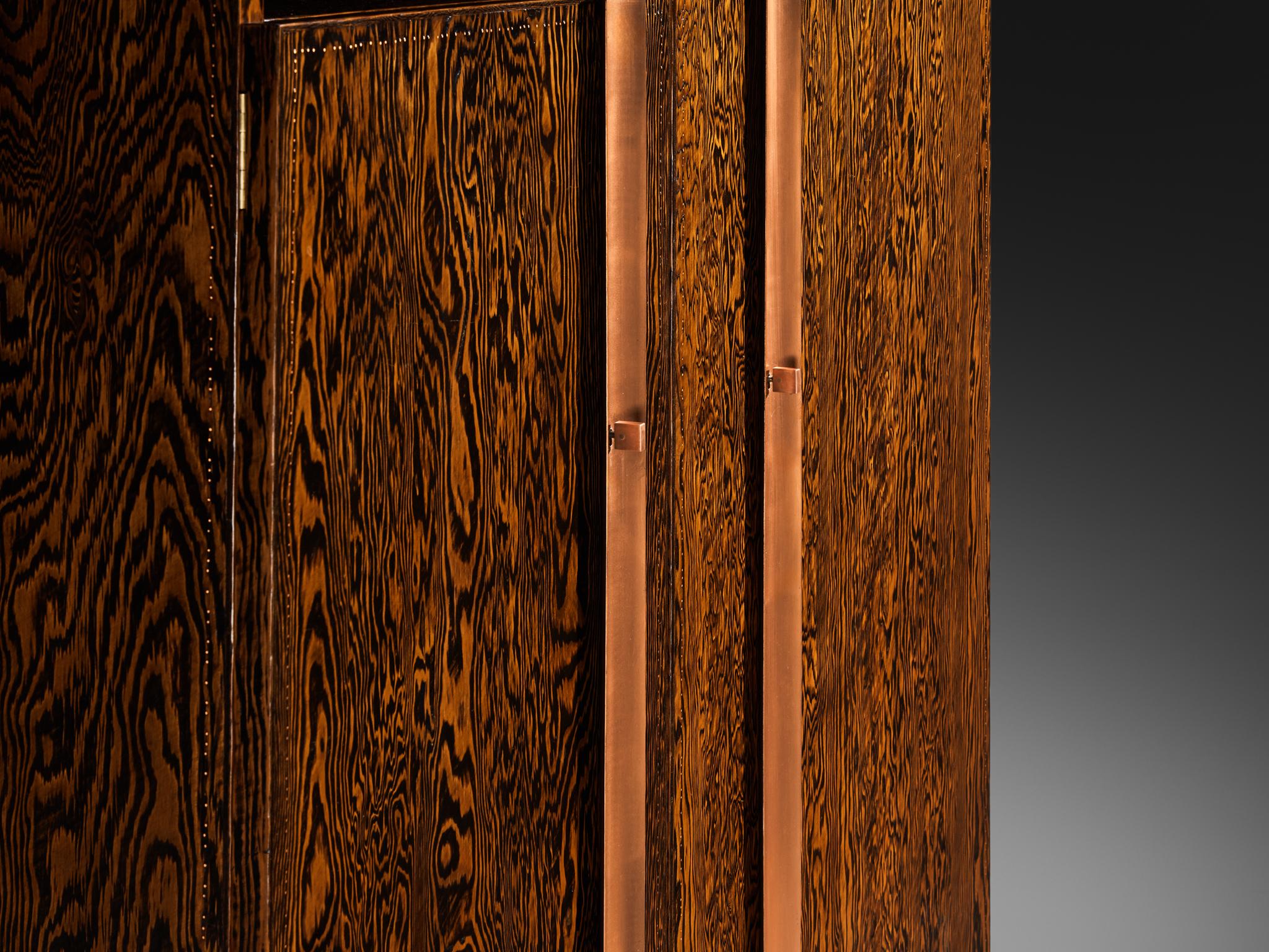 André Sornay Large Cabinet in Oregon Pine and Copper case pieces and storage cabinets Morentz