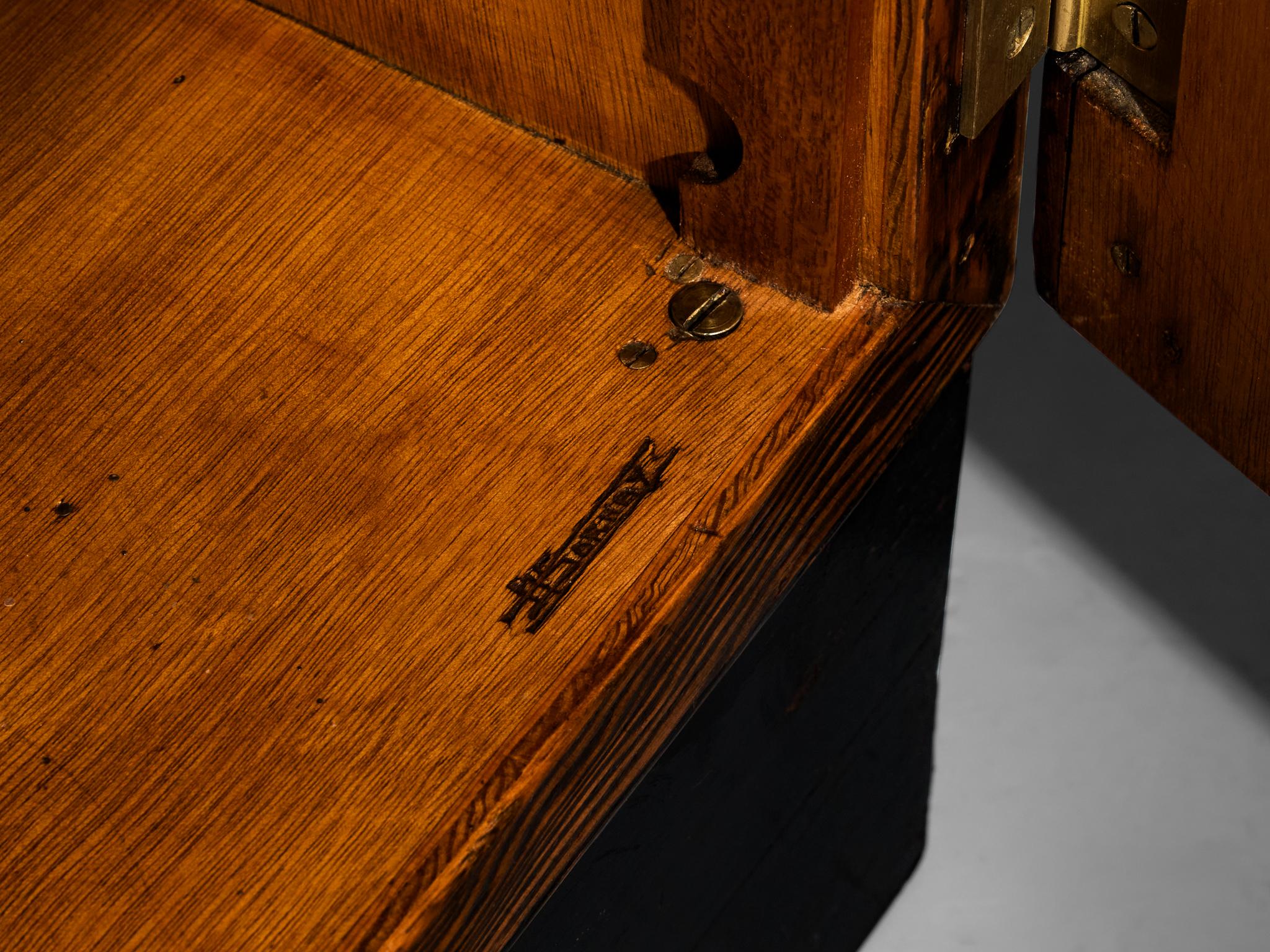 André Sornay Large Cabinet in Oregon Pine and Copper case pieces and storage cabinets Morentz