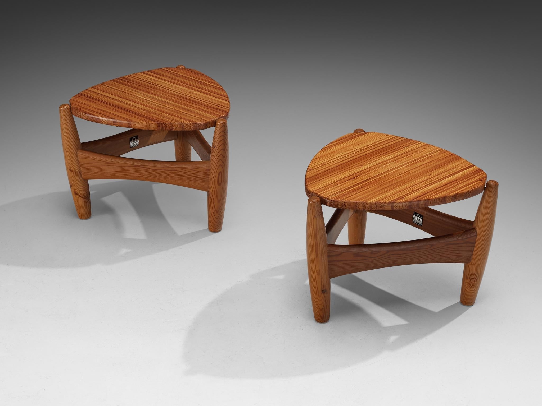 Rare Sergio Rodrigues for ISA Bergamo 'Sheriff' Side Tables in Solid Pine tables Morentz