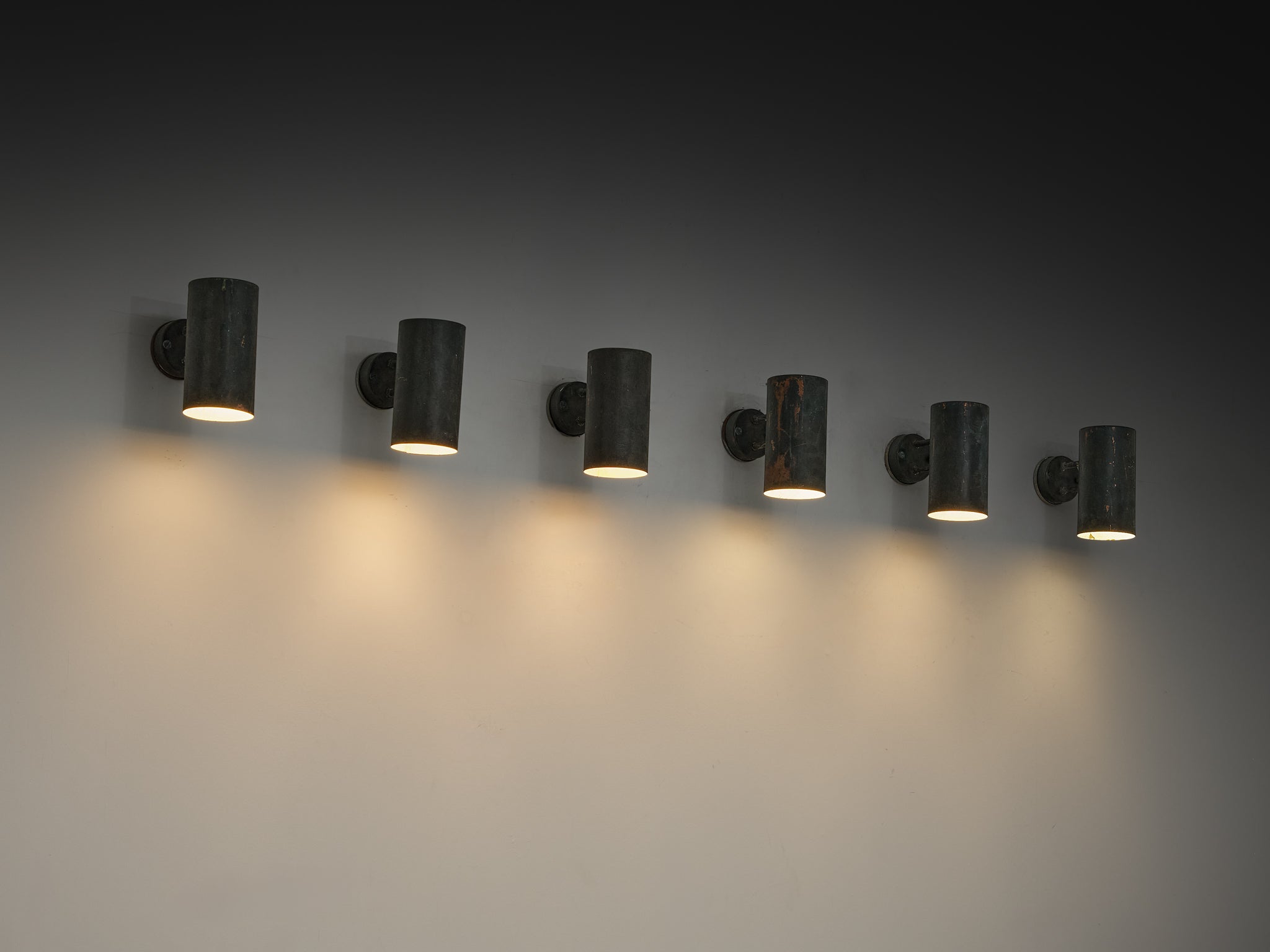 Hans-Agne Jakobsson ‘Rulle’ Wall Lights in Patinated Copper Lighting Morentz