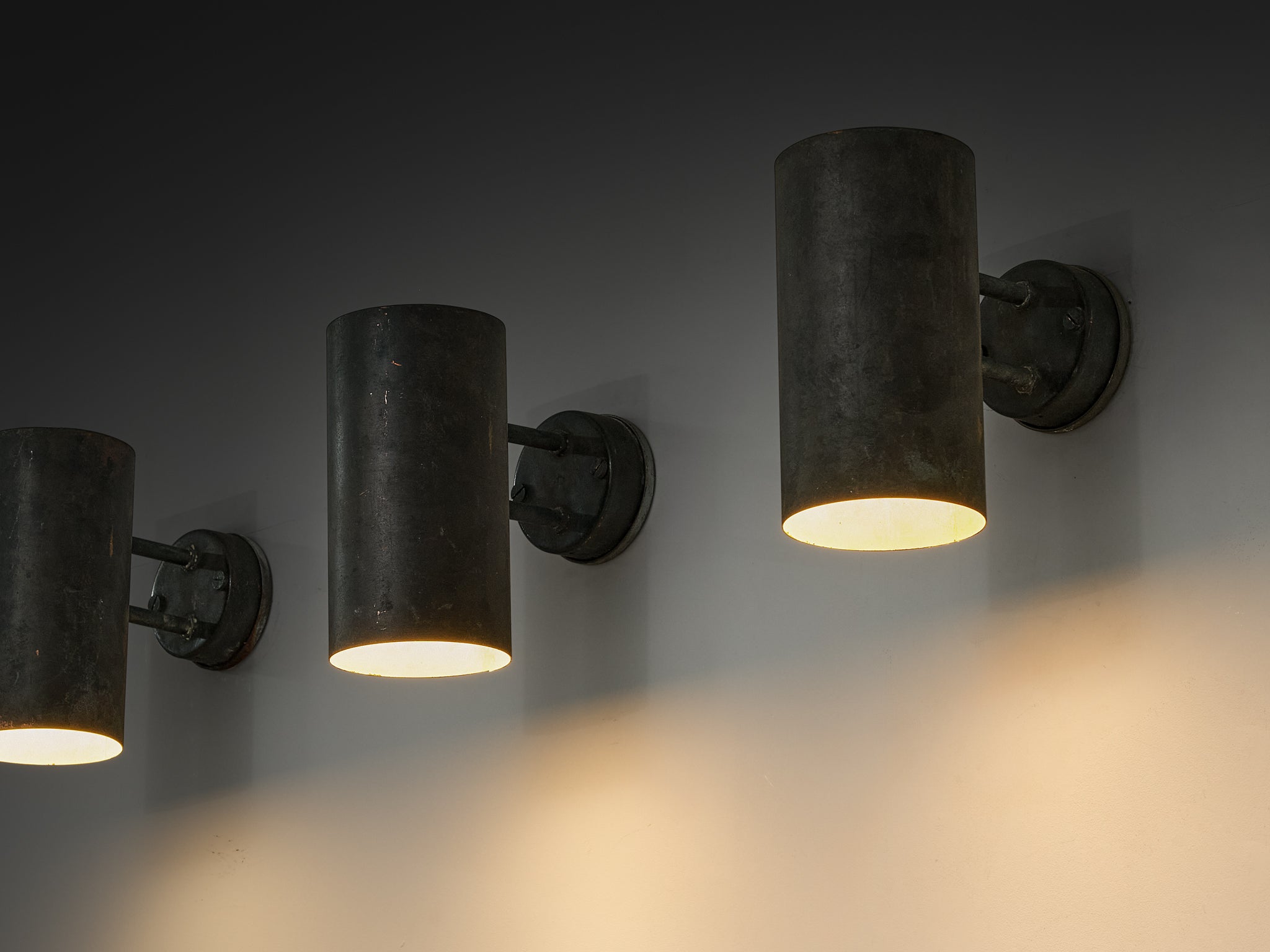 Hans-Agne Jakobsson ‘Rulle’ Wall Lights in Patinated Copper Lighting Morentz