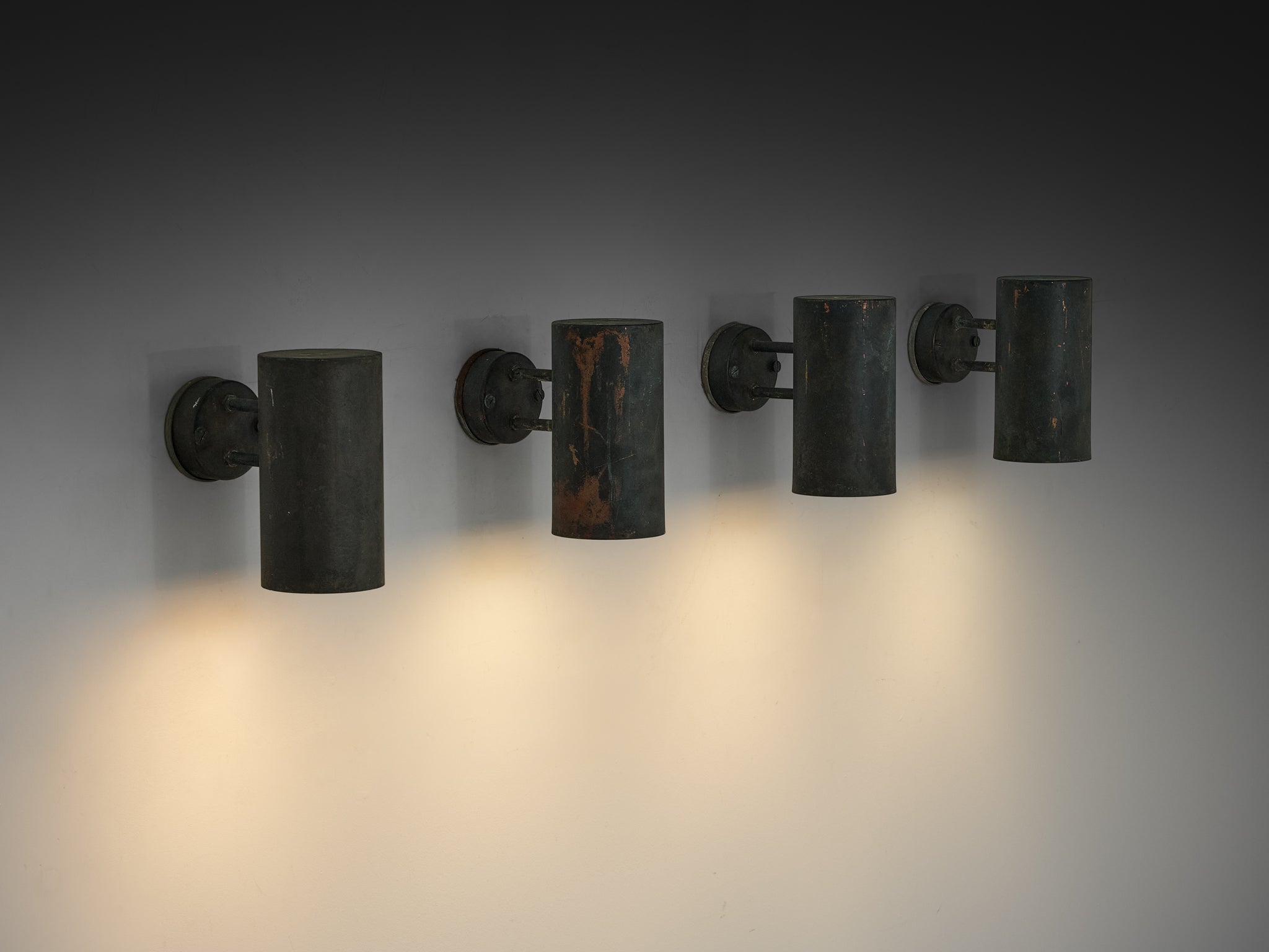Hans-Agne Jakobsson ‘Rulle’ Wall Lights in Patinated Copper Lighting Morentz