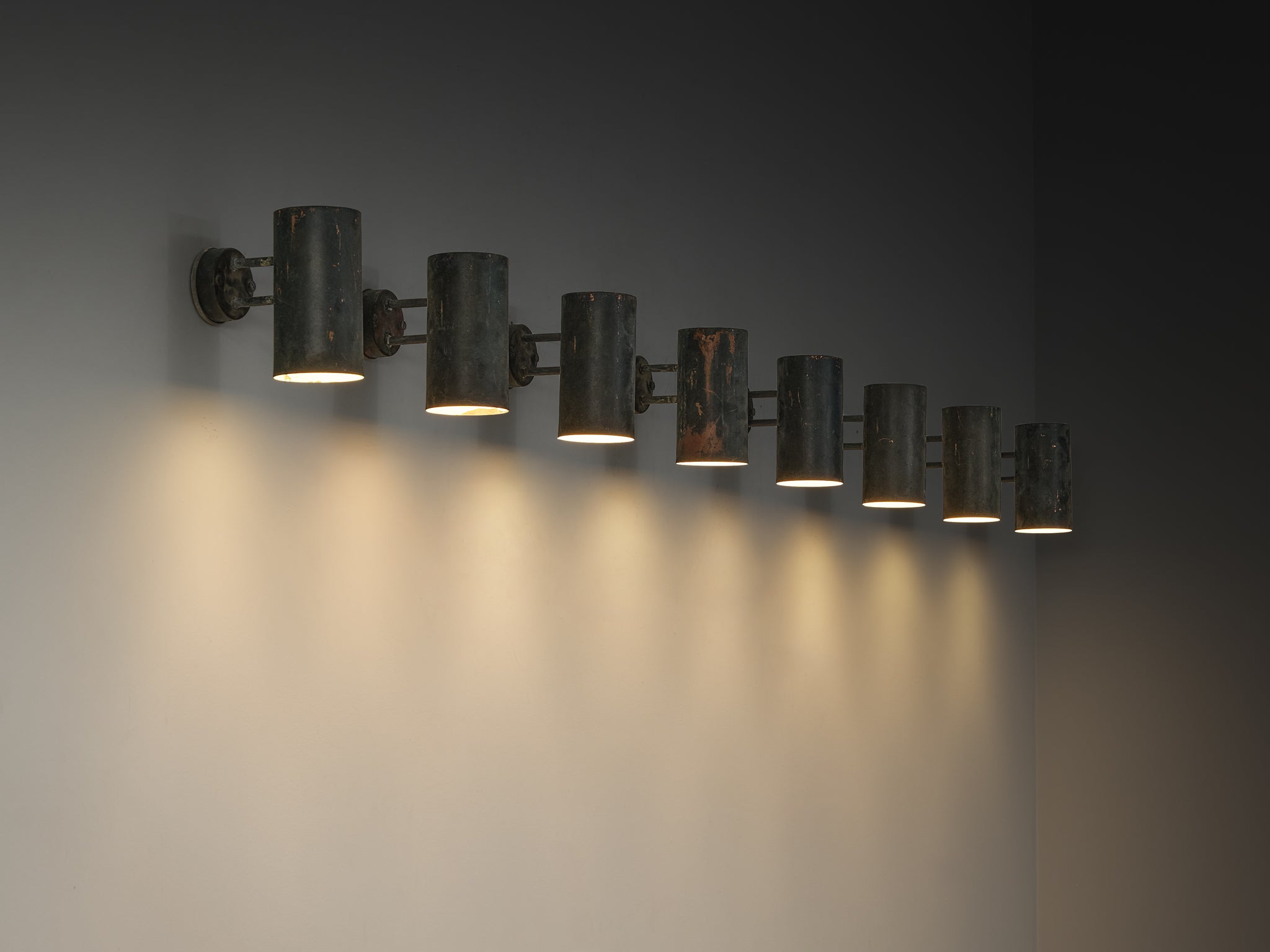 Hans-Agne Jakobsson ‘Rulle’ Wall Lights in Patinated Copper Lighting Morentz