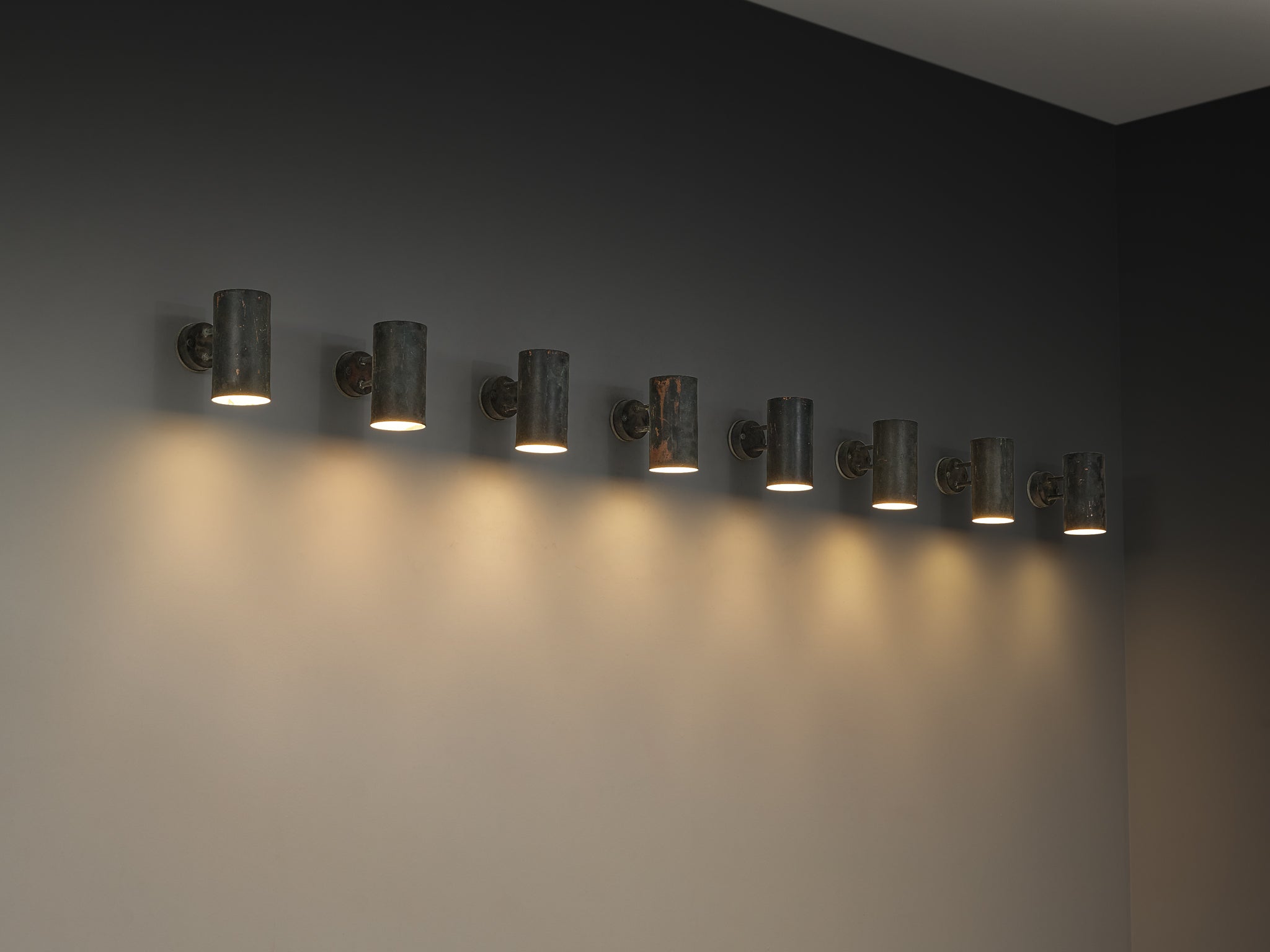 Hans-Agne Jakobsson ‘Rulle’ Wall Lights in Patinated Copper Lighting Morentz