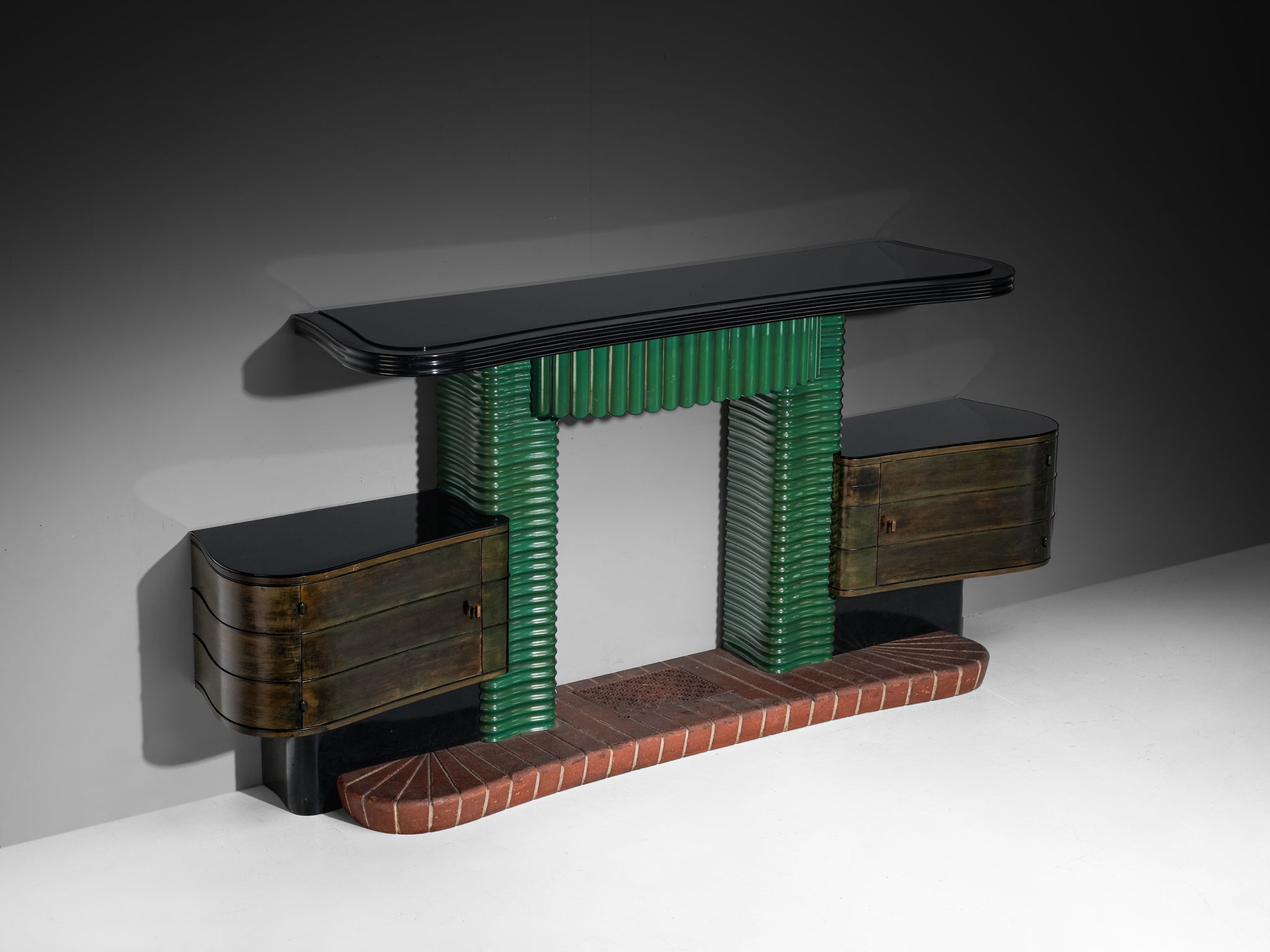 Ernesto Valabrega for Studio Vittorio Valabrega Decorative Fireplace Mantel Building and Garden Elements Morentz