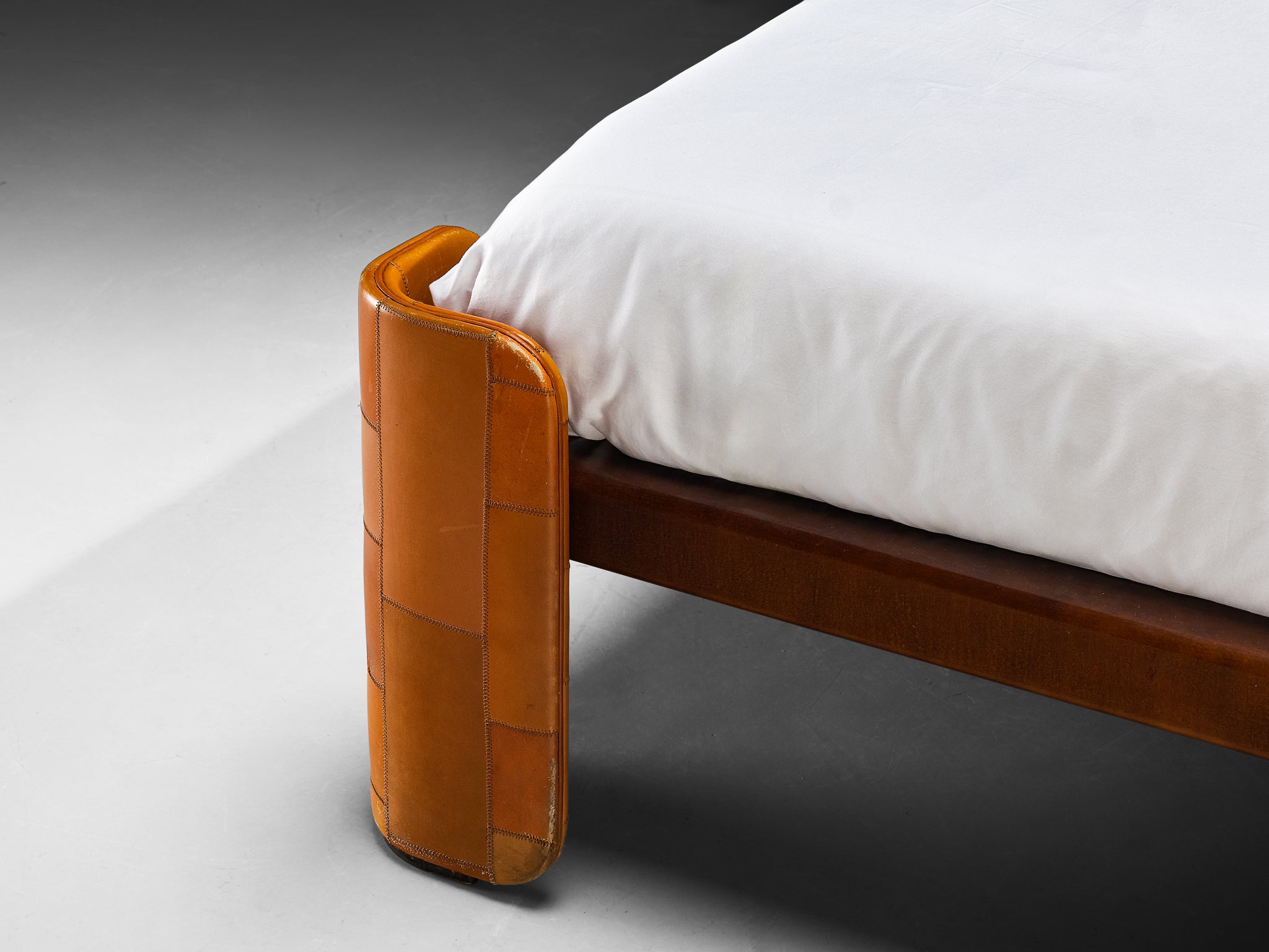 Tito Agnoli for Caleido/Poltrona Frau Double Bed with Night Stands in Patchwork Leather More Furniture and Collectibles Morentz