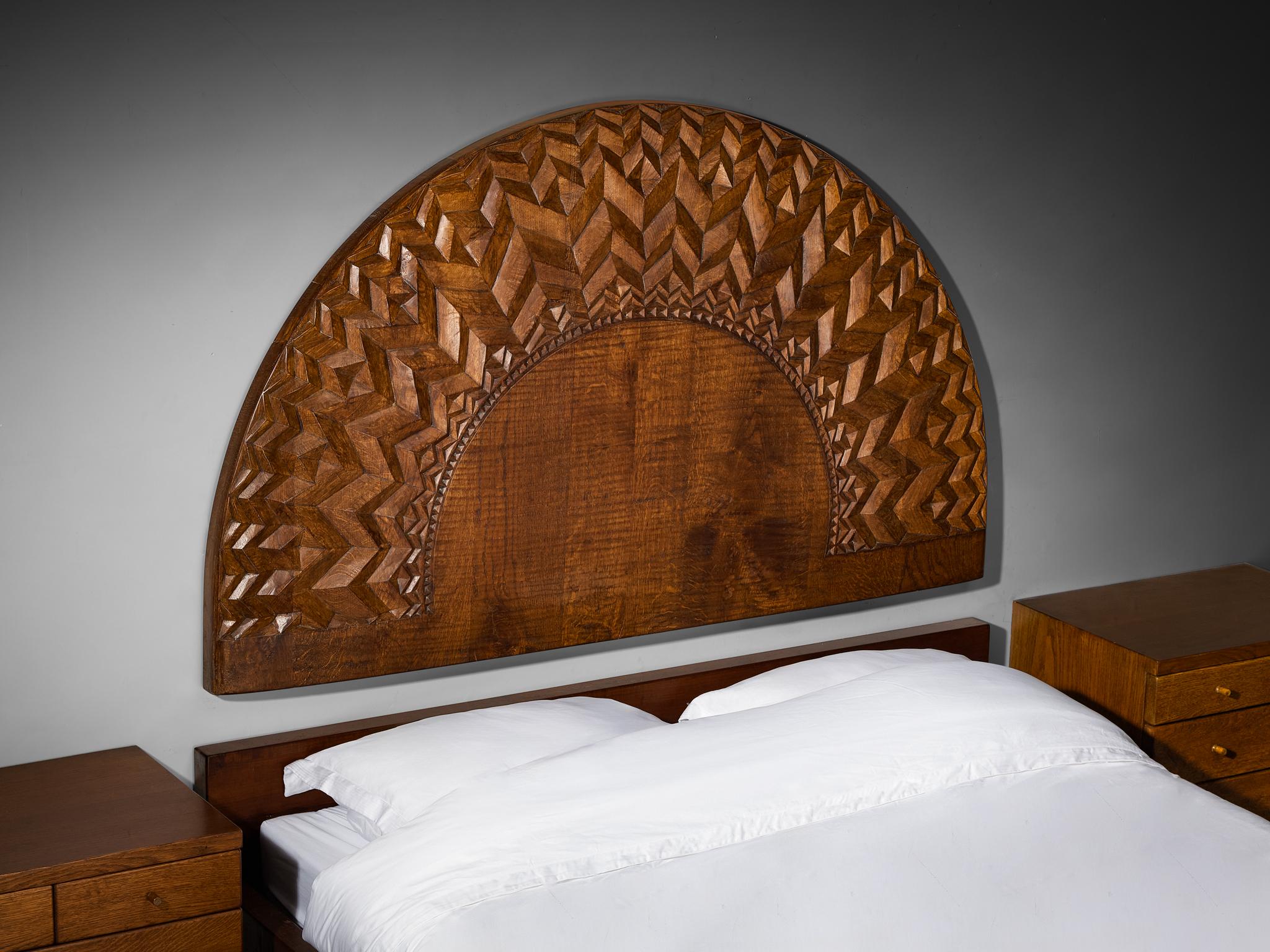 Giuseppe Rivadossi for Officina Rivadossi Queen Bed with Nightstands in Oak more furniture and collectibles Morentz