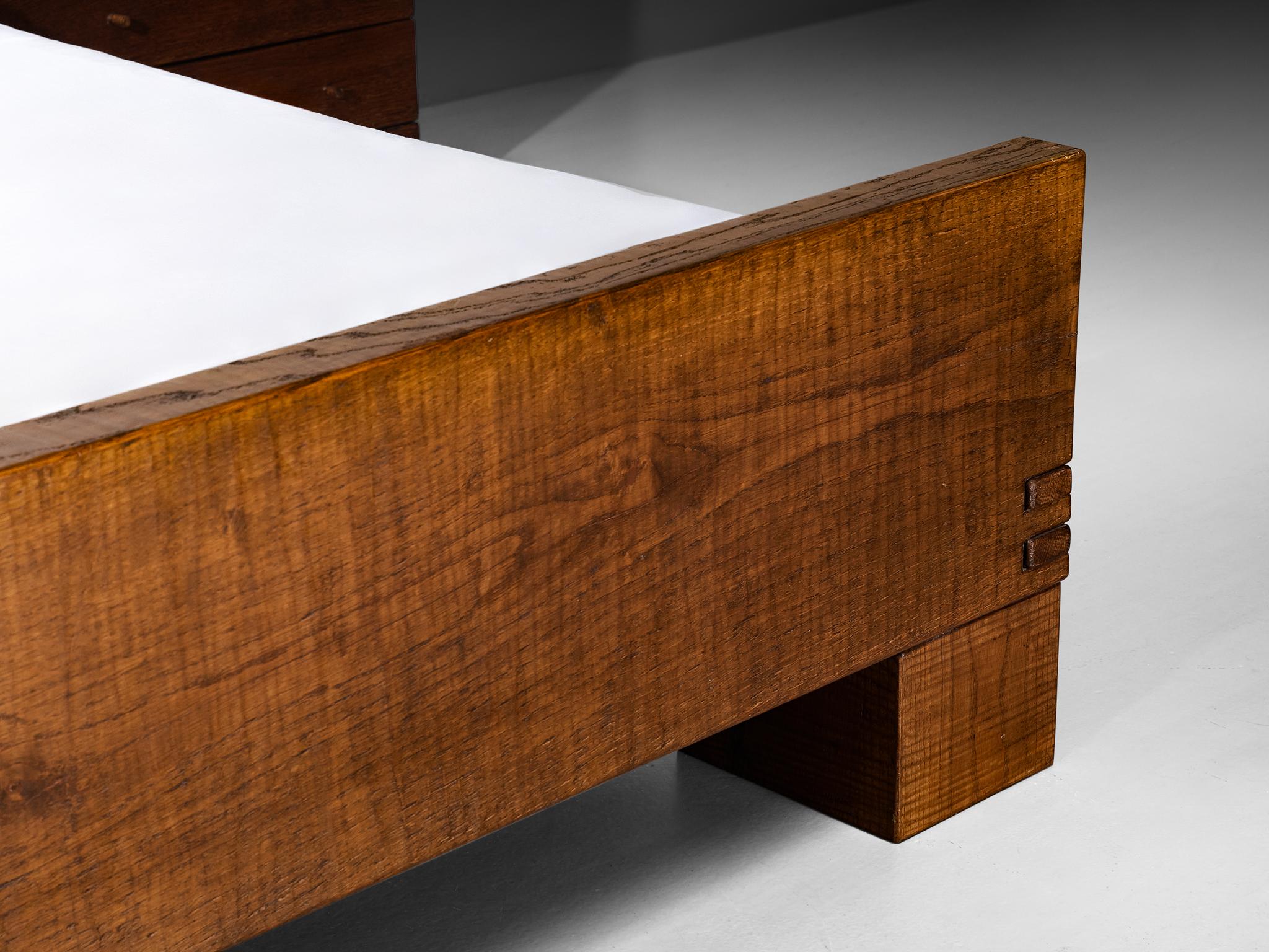 Giuseppe Rivadossi for Officina Rivadossi Queen Bed with Nightstands in Oak more furniture and collectibles Morentz