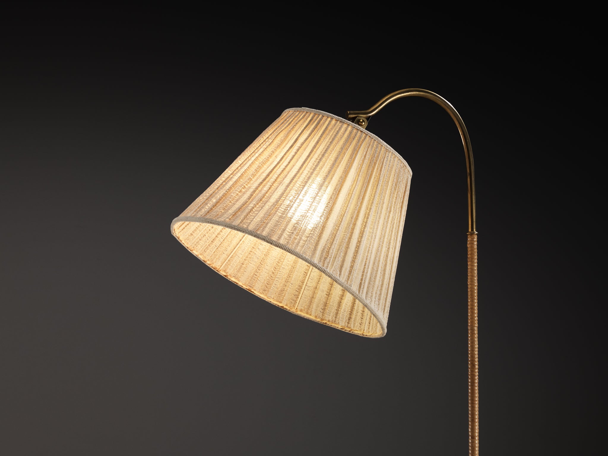 Paavo Tynell for Taito Oy ‘9609’ Floor Lamp in Brass and Cane