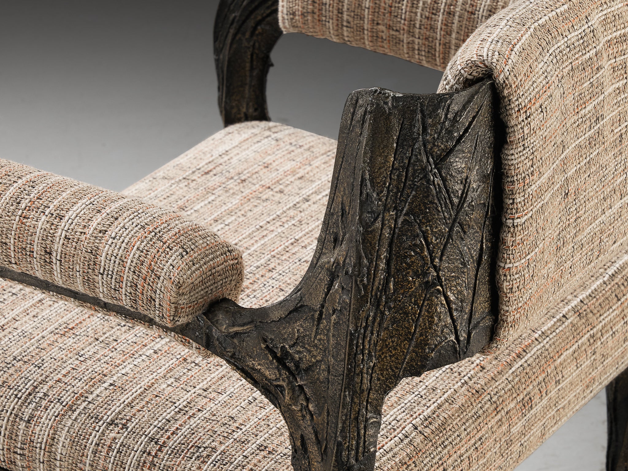 Paul Evans for Directional Sculpted Bronze Dining Chairs Seating Morentz