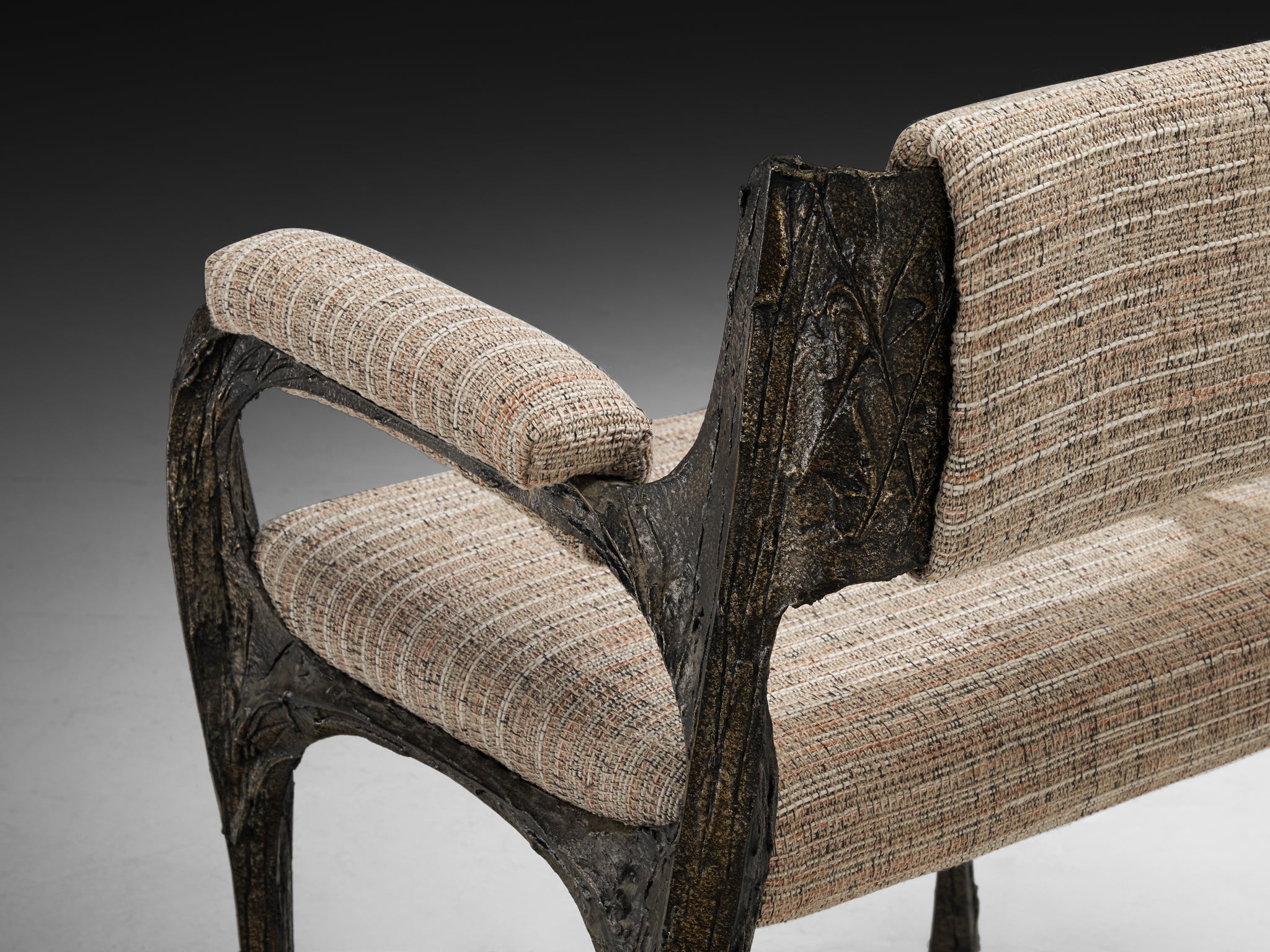 Paul Evans for Directional Sculpted Bronze Dining Chairs Seating Morentz