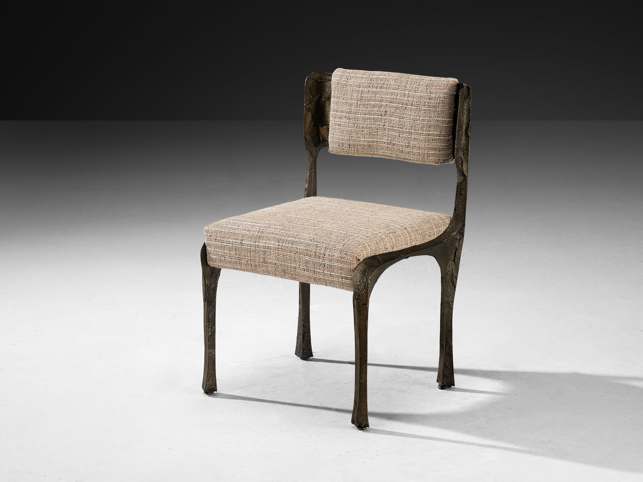 Paul Evans for Directional Sculpted Bronze Dining Chairs Seating Morentz