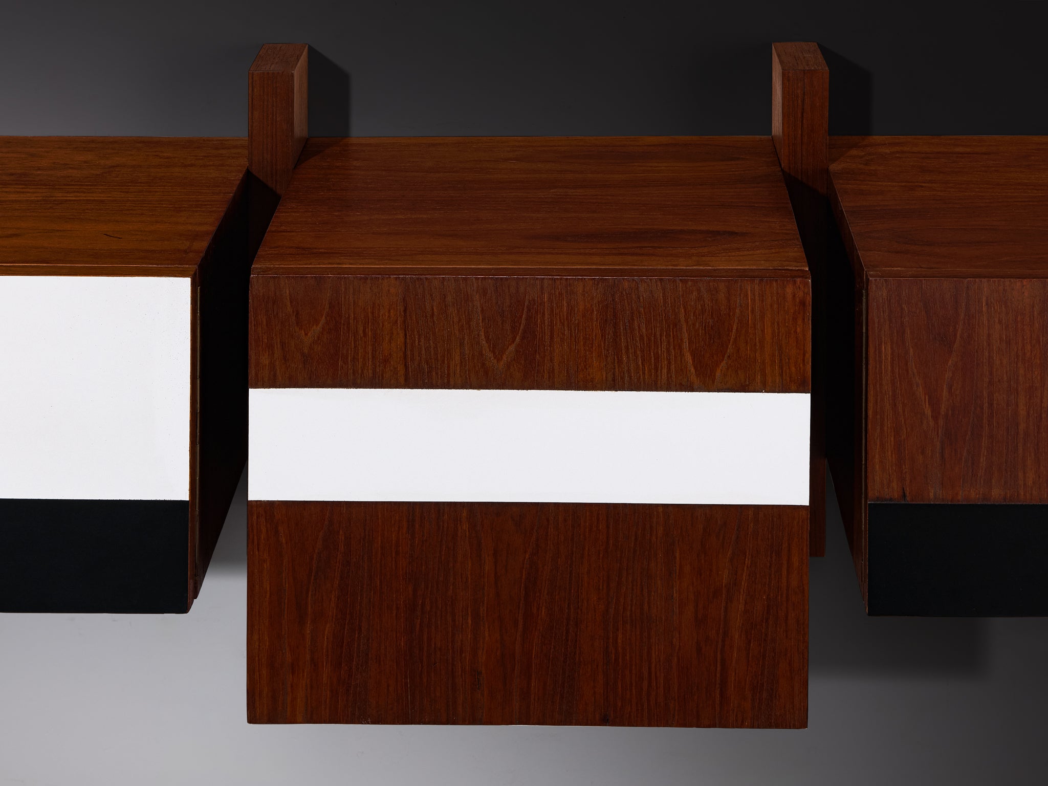 Mid-Century Modern Wall-Mounted Sideboard in Teak Case pieces and storage cabinets Morentz