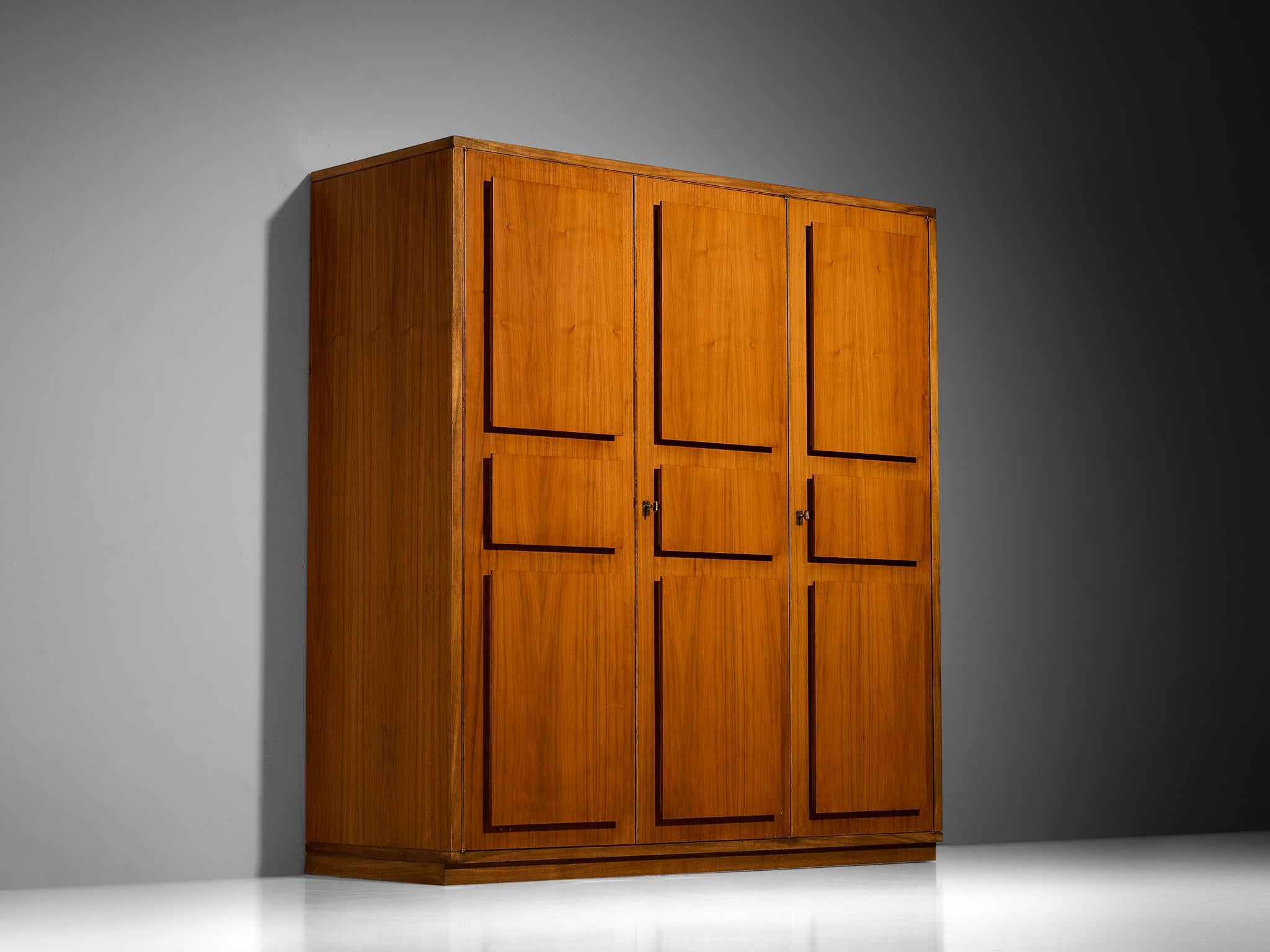 Italian Large Cabinet in Teak and Geometric Fronts case pieces and storage cabinets Morentz