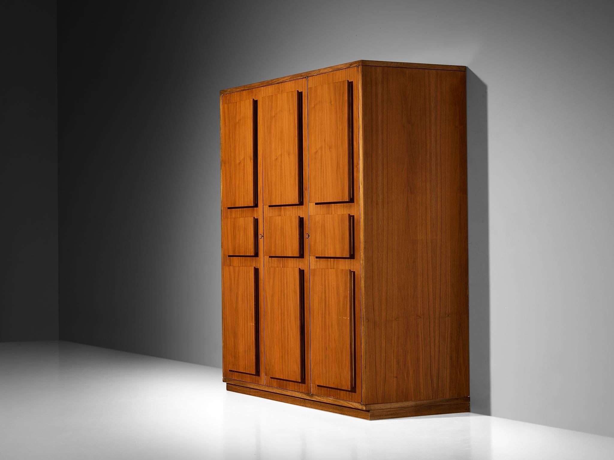 Italian Large Cabinet in Teak and Geometric Fronts case pieces and storage cabinets Morentz
