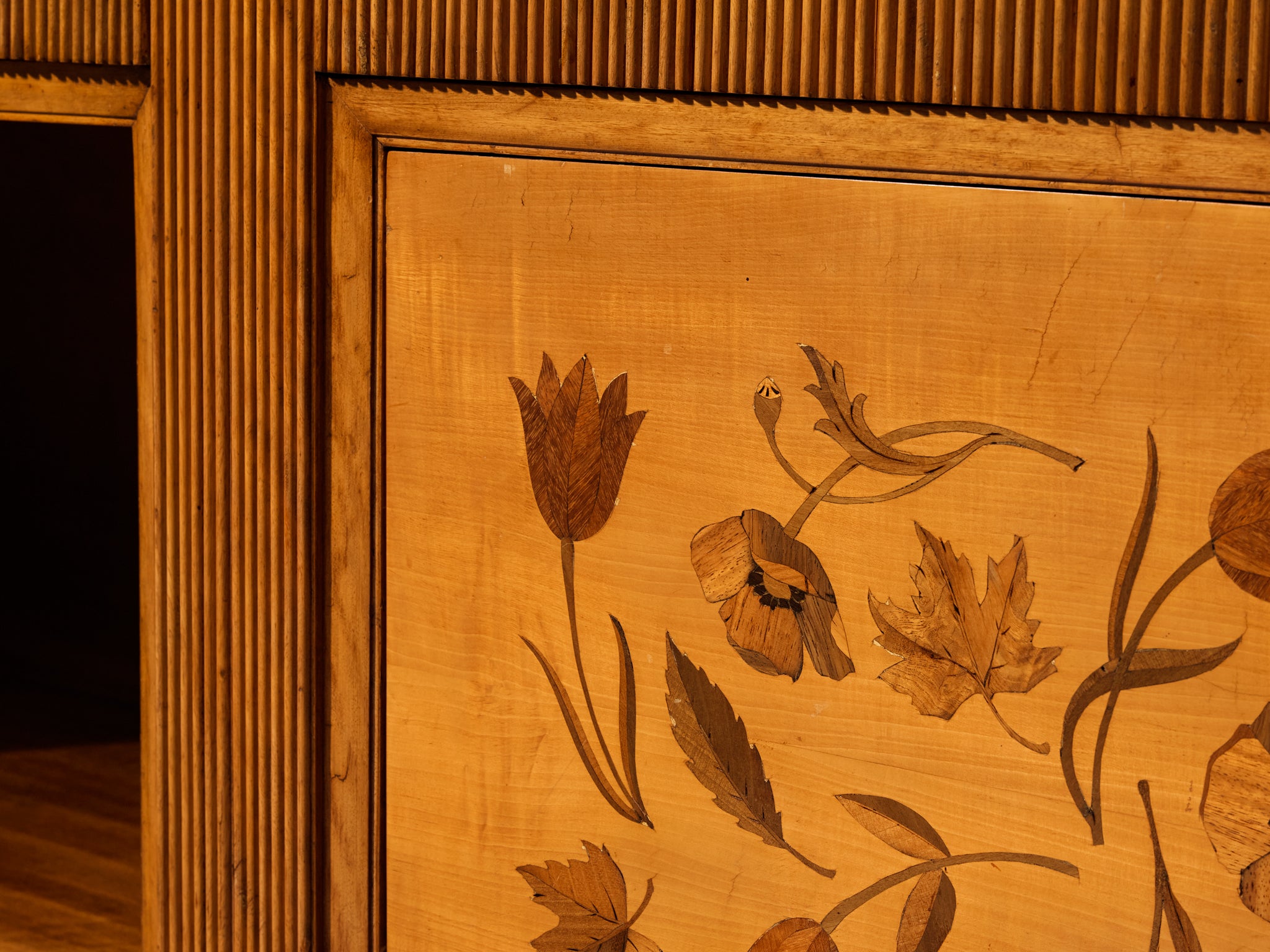 1950s Italian Mid-Century Modern Sideboard with Grissinato Carvings case pieces and storage cabinets Morentz