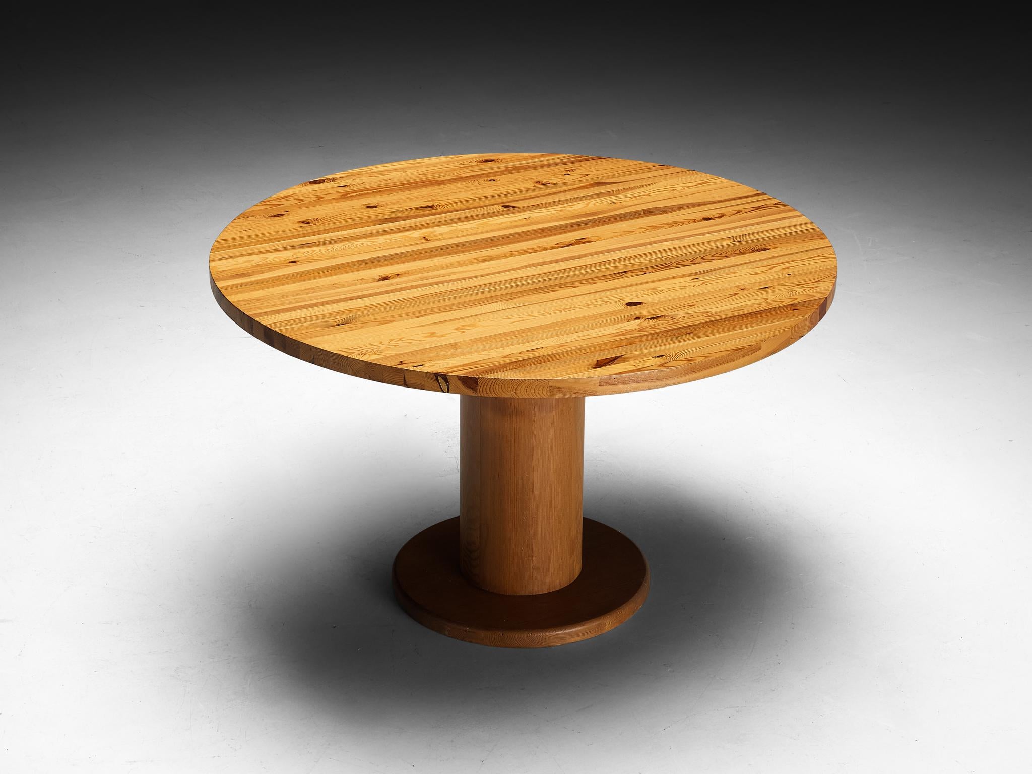 Post-Modern Round Dining Table with Solid Pine Top tables Morentz