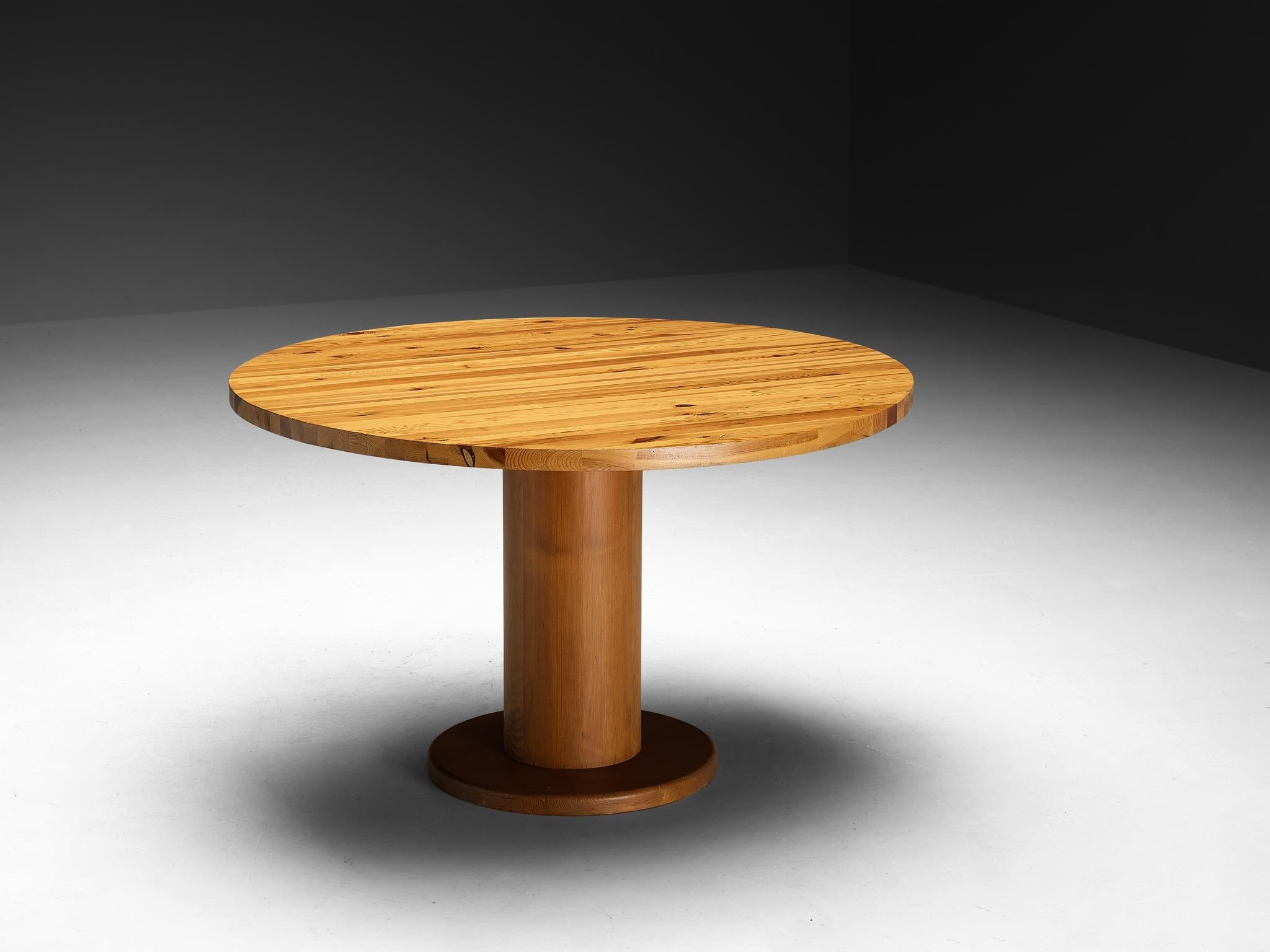 Post-Modern Round Dining Table with Solid Pine Top tables Morentz