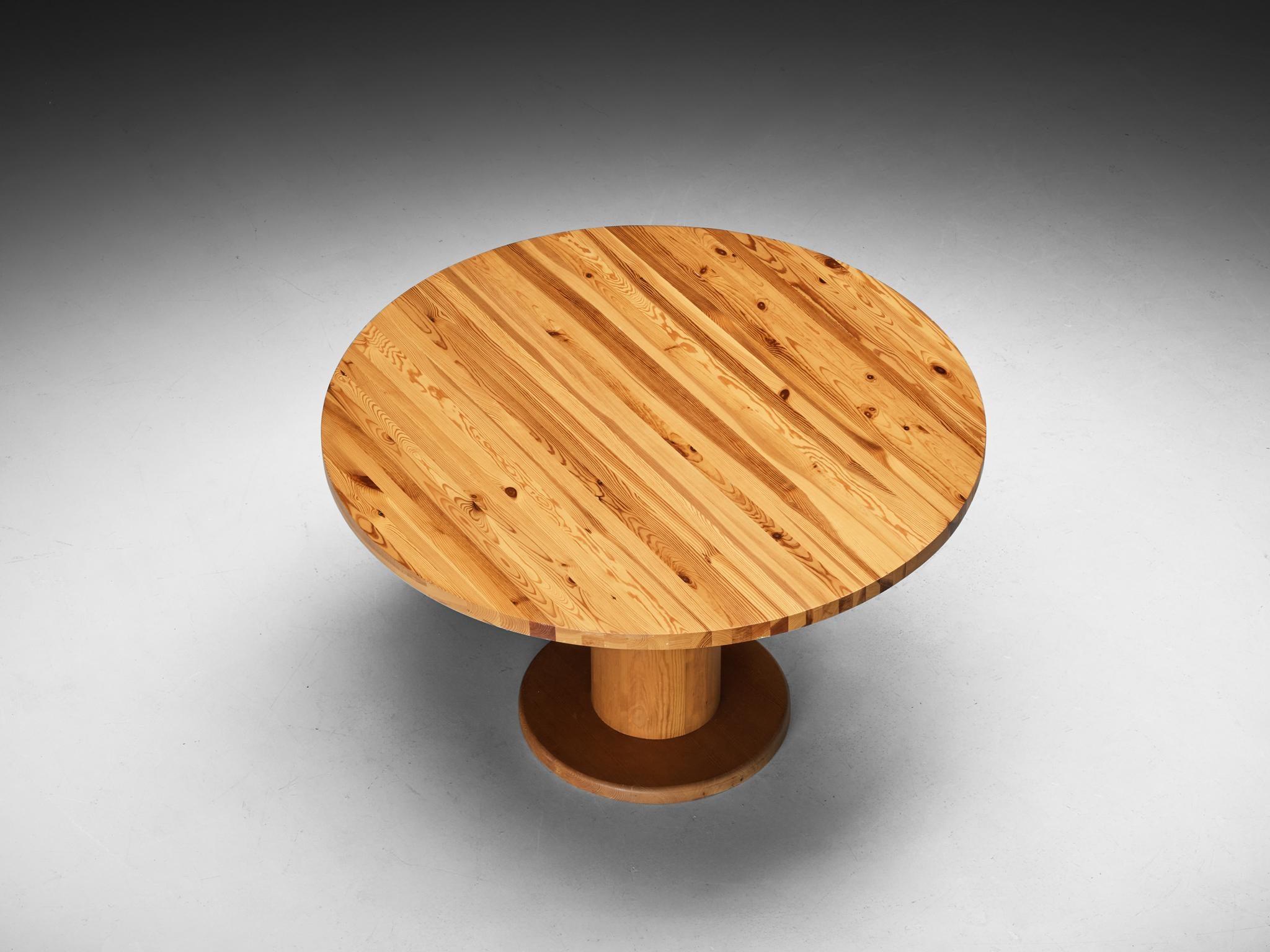 Post-Modern Round Dining Table with Solid Pine Top tables Morentz