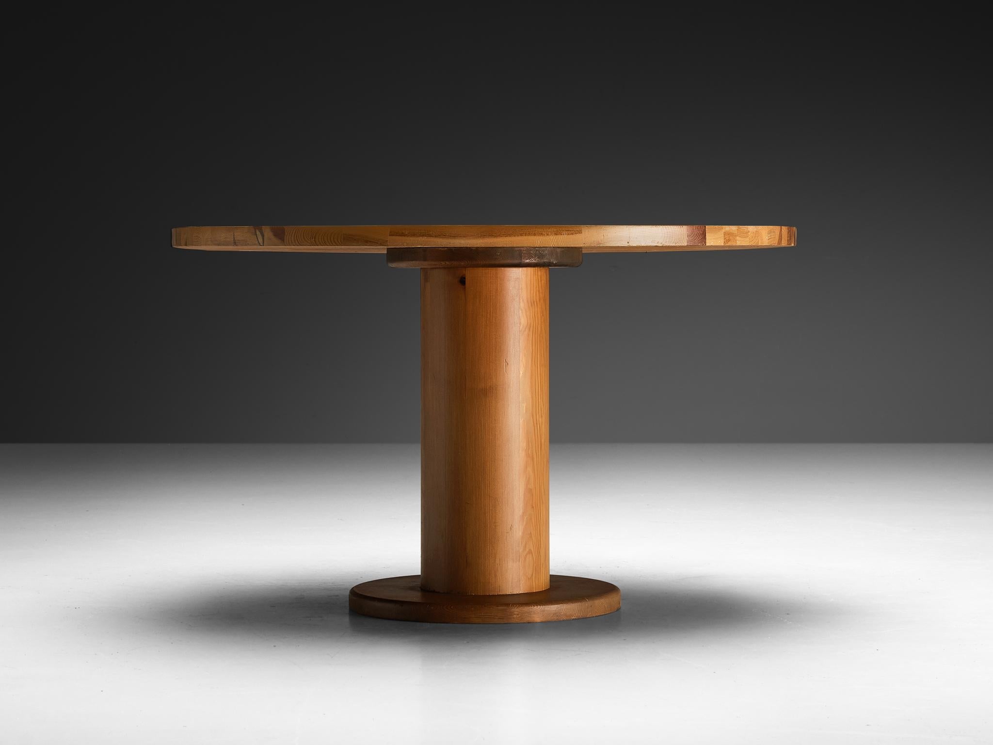 Post-Modern Round Dining Table with Solid Pine Top tables Morentz